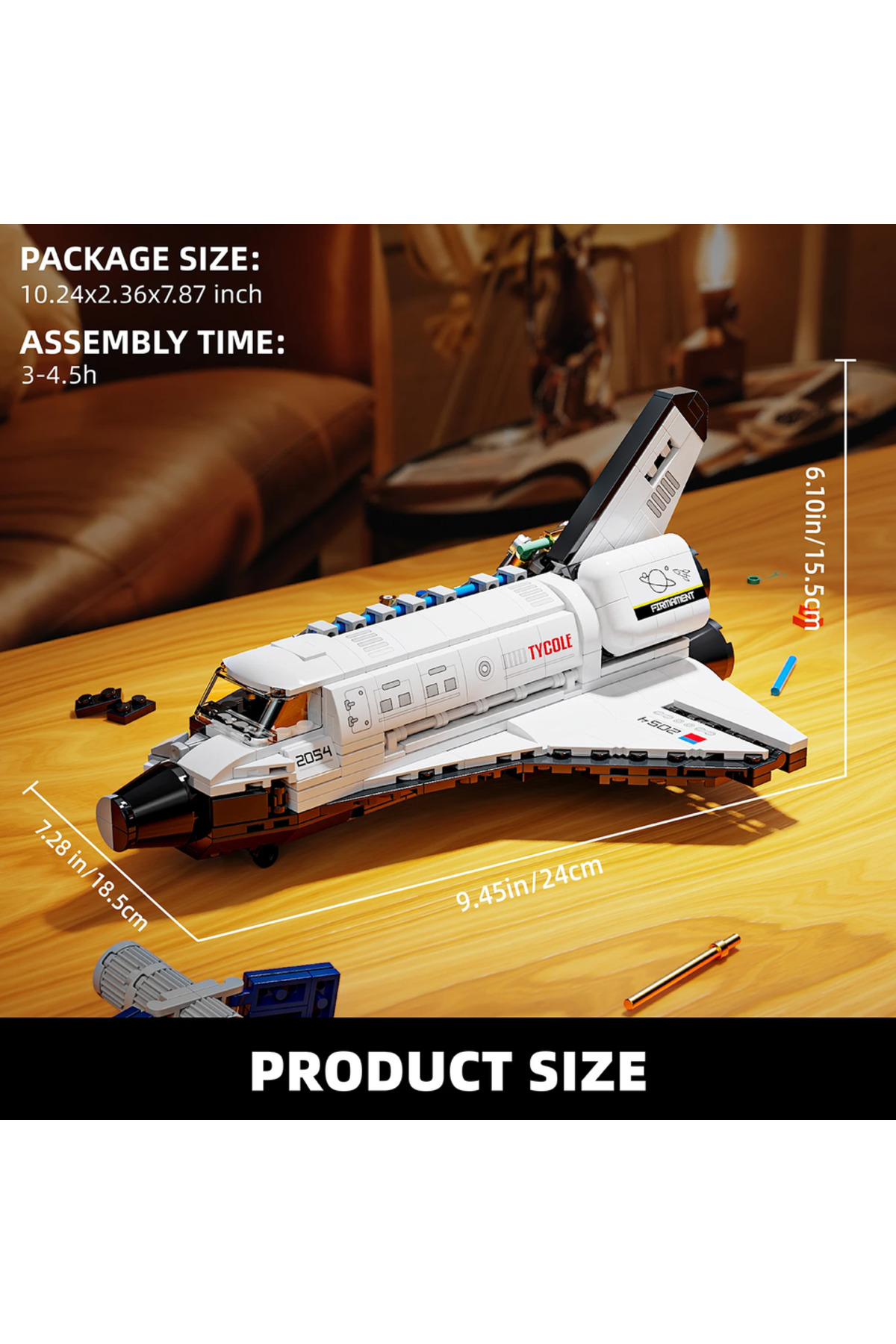 کیسه OPP، بلوک‌های ساختمانی سفینه فضایی، مونتاژ، مناسب برای ساخت ماکت شاتل فضایی DIY، اسباب‌بازی تولد پسر کودک، کری