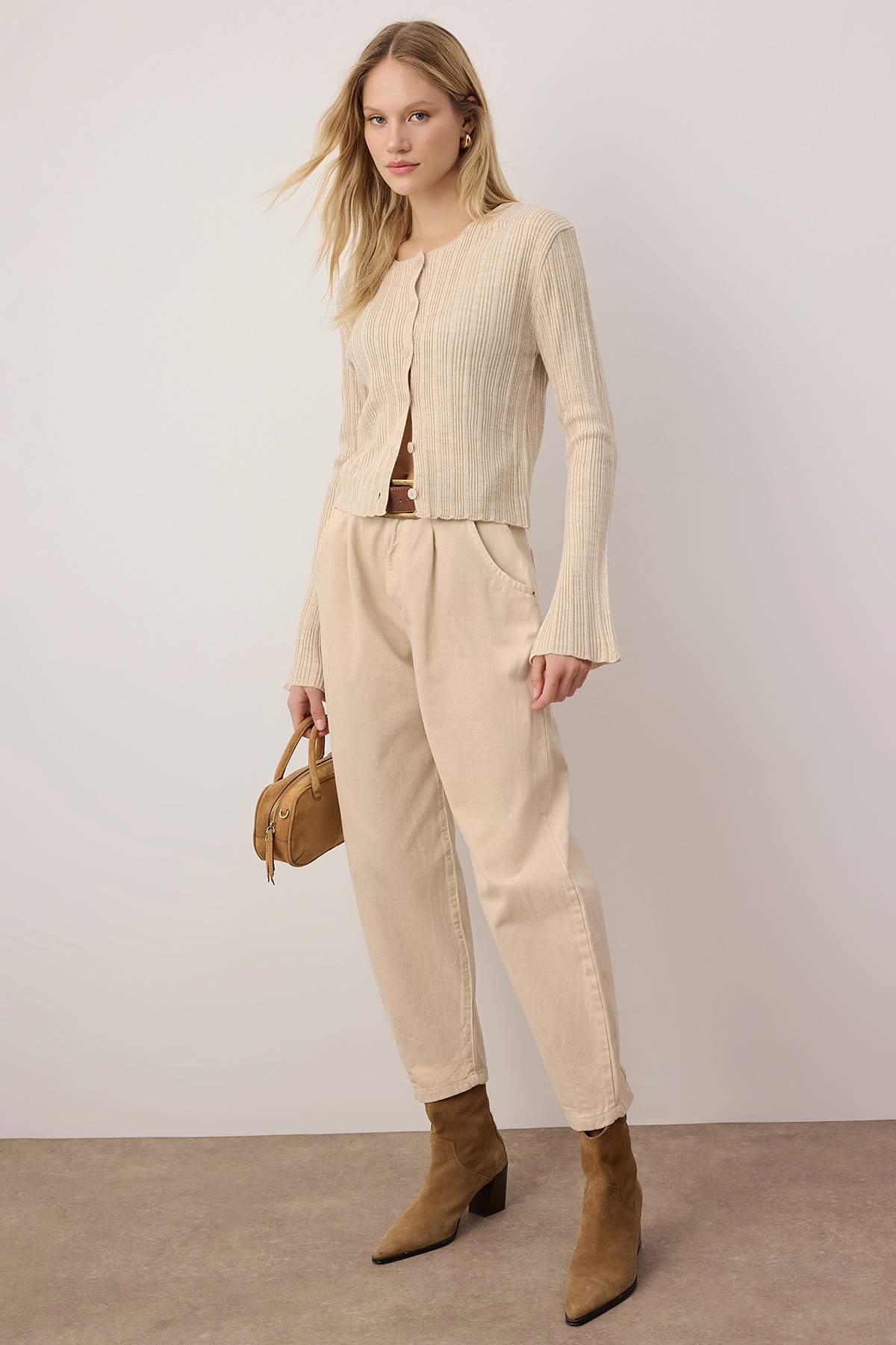 Trendyolmilla  Taş İspanyol Kol Triko Hırka TWOAW26HI00268 - Görsel 2