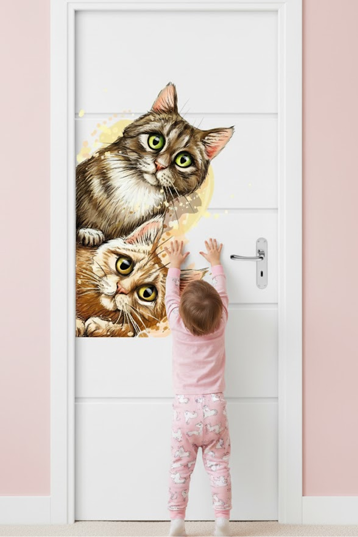 My Cute Cat Friends Pastel Door Edge Stickers Set