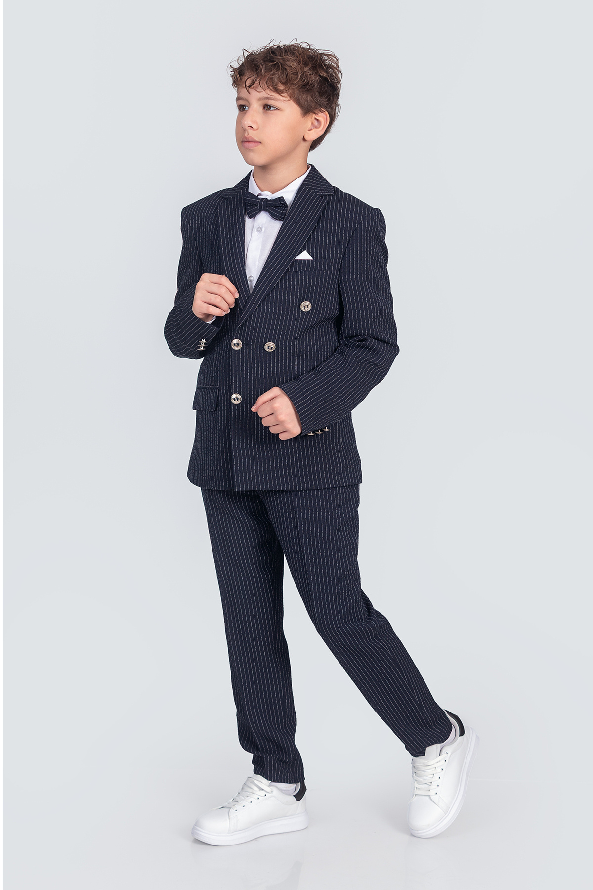 پینا کیدز کت، پیراهن، شلوار و پاپیون راه راه پسرانه Te.1001y