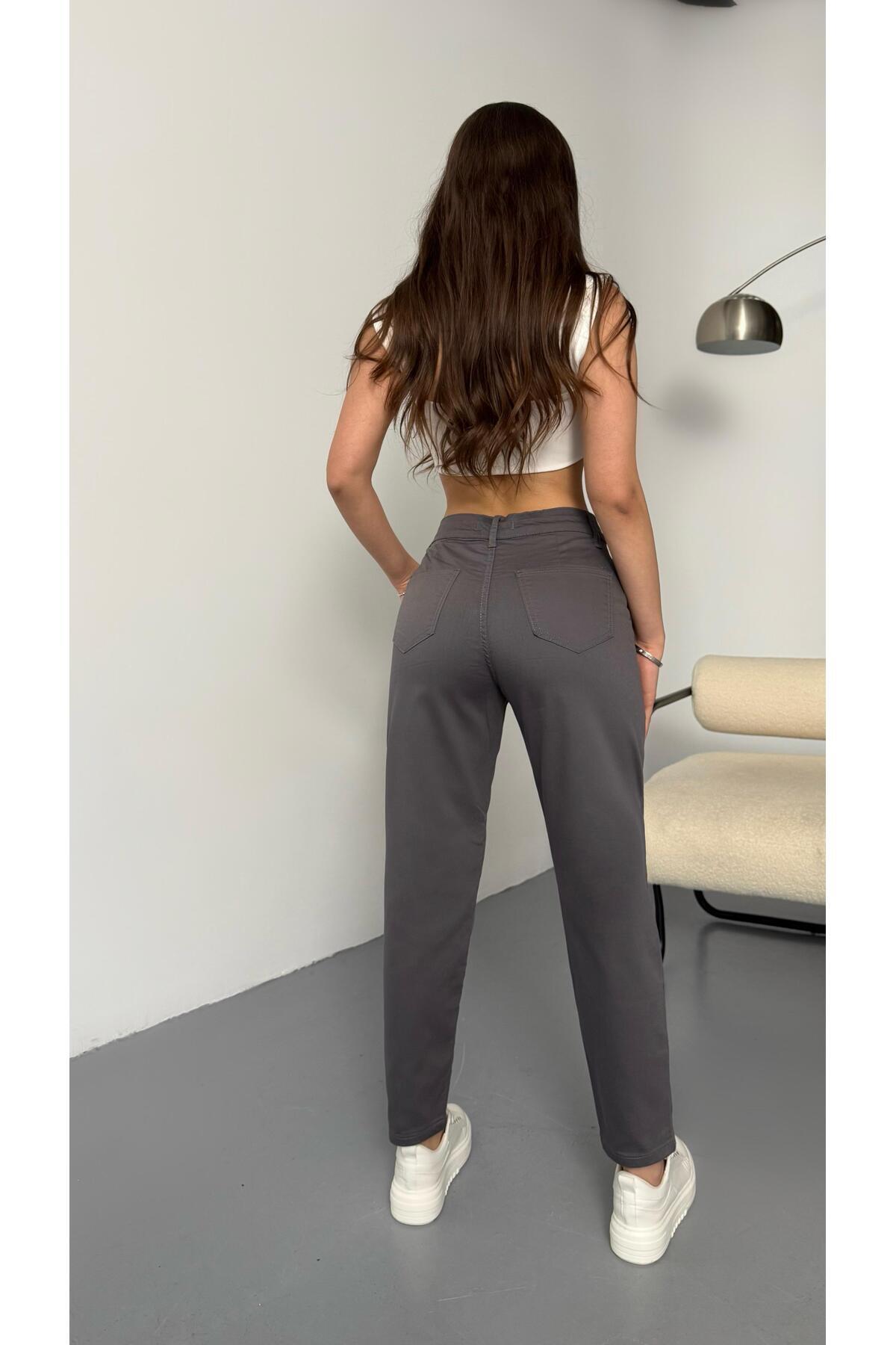 BİKELİFE Damen-Mom-Hose aus Lycra/Stretch mit hoher Taille