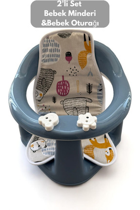 PONÇİK STORE 2'li Bebek Banyo Oturağı Ve Minder Seti - Vakum Taban Mama Otura...