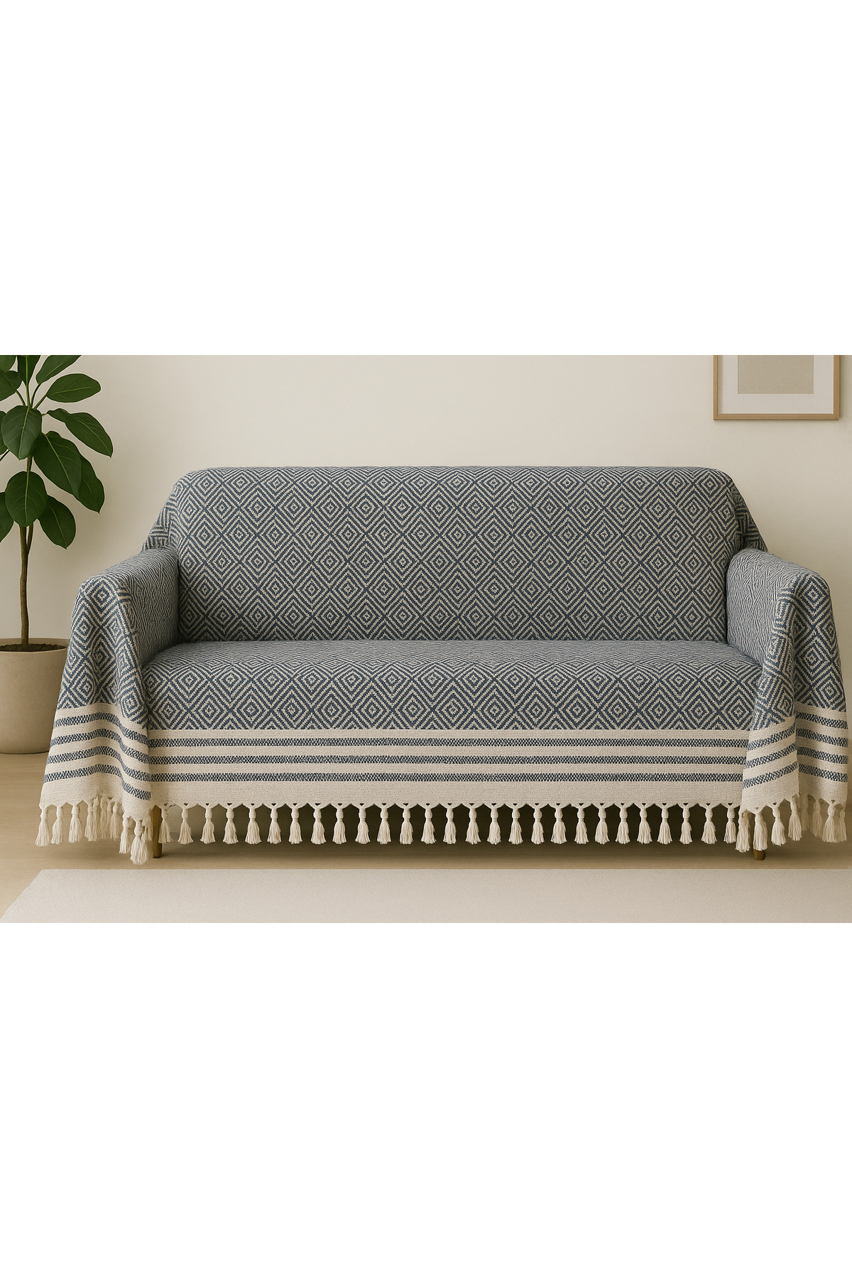 غطاء أريكة قطن مناسب لمقعد 3 مقاعد 180*215 لوكس أس...