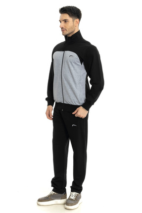 Cramp Spor Cep Fermuarlı Kolda Nakışlı Düz Paça Trend    Eşofman Takımı