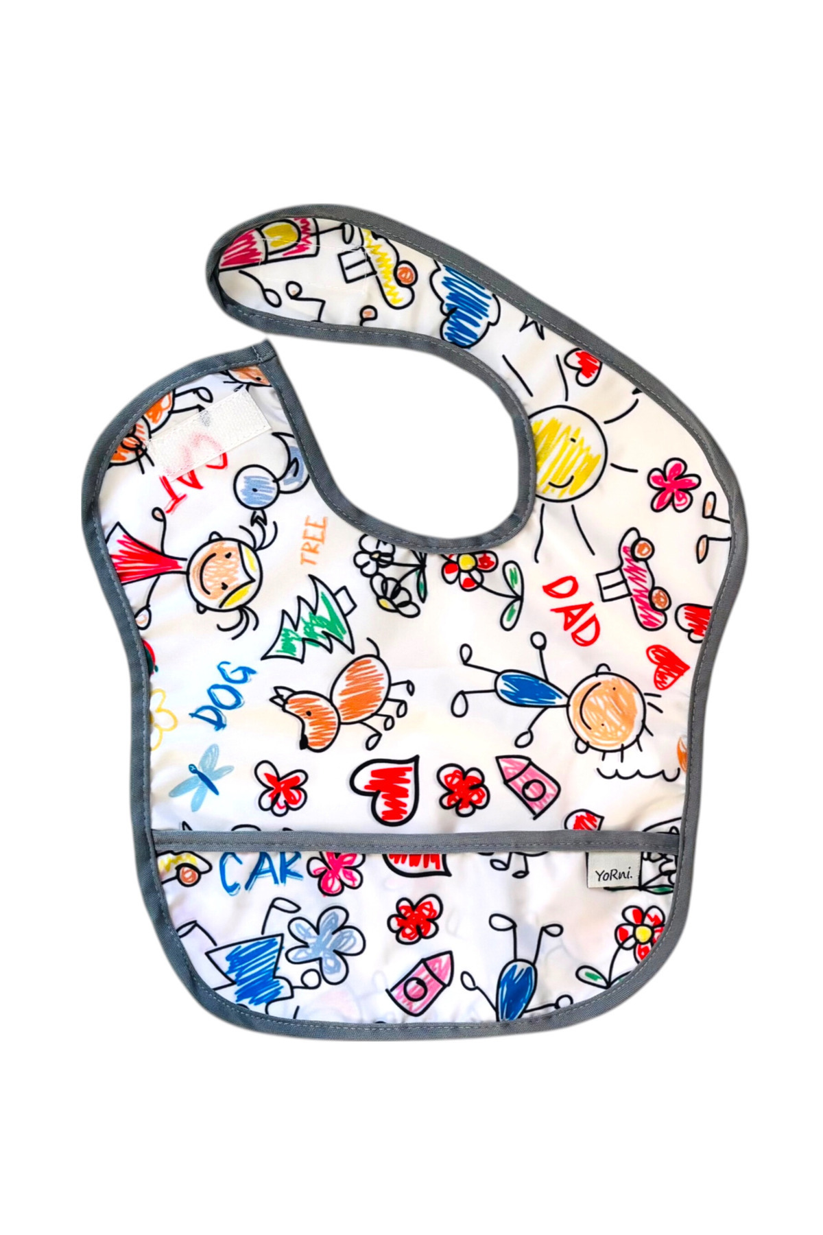 yorni Alt Açma Hediyeli, 6-24ay, Boyundan Cırtlı, Family, Sıvı Geçirmez, Cepli, Yıkanabilir, Bebek Önlüğü fotoğrafı 2 (önizleme)