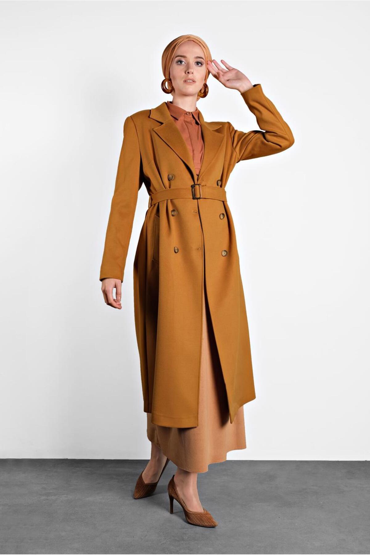 آلوینا کت دکمه‌دار کمربنددار مدل ۹۰۰۰۳