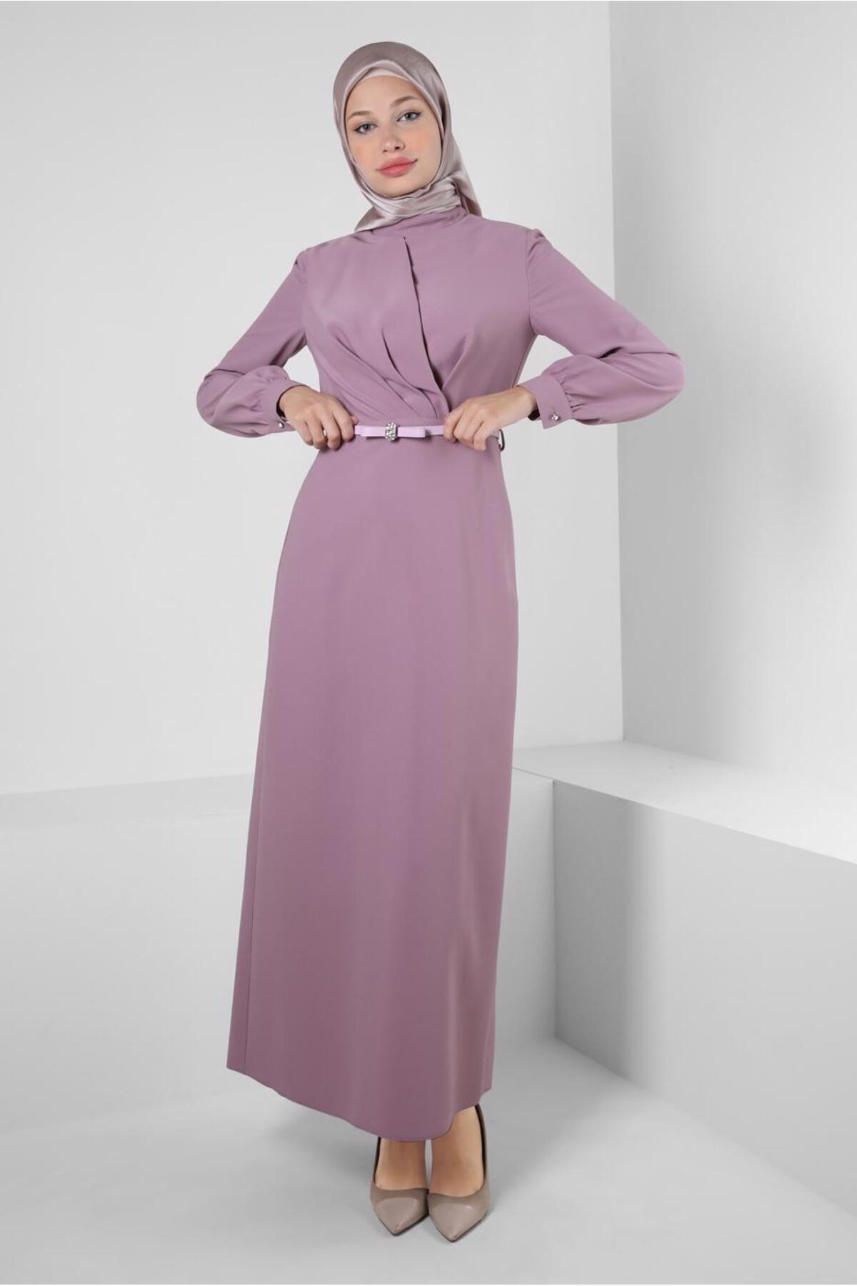 آلوینا پیراهن راسته با برش سنگ و کمربند، کد ۴۳۹۰۱