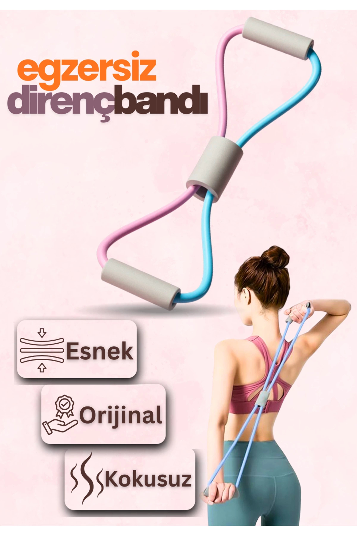 edewatt Pilates Direnç Lastiği Kalça Vücut Şekillendirici Yoga Kelebek Direnç Bandı Evde Spor