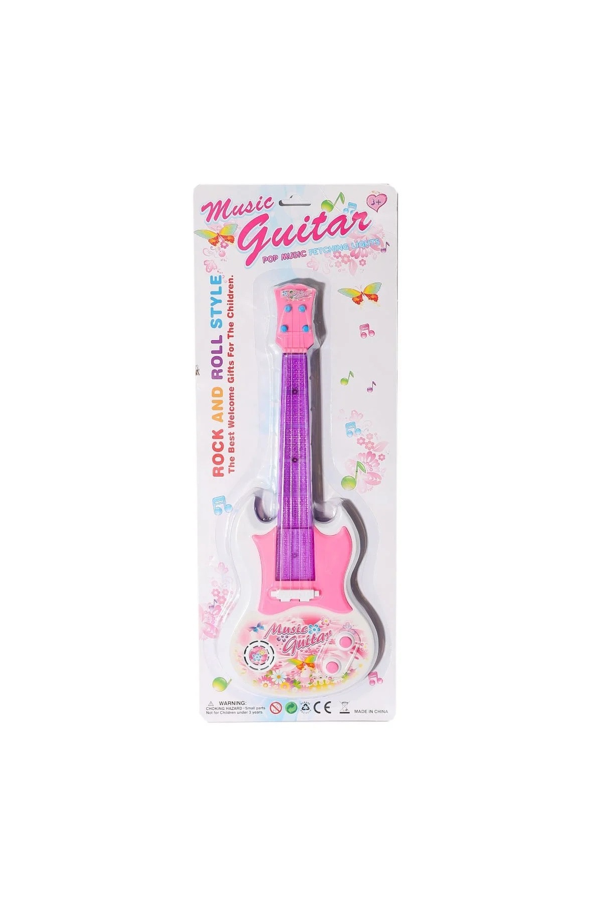 BYCEGU 16730 KUTULUN PEMBE RENK PİLLİ MÜZİKLİ IŞIKLI ELEKTRONİK TUŞLU OYUNCAK ROCK GİTAR fotoğrafı 2 (önizleme)