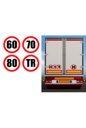 opersan HIZ LİMİT ETİKETLERİ SETİ 60,70,80,TR REFLEKTİF ARAÇ STİCKERİ (Ø 100 MM)