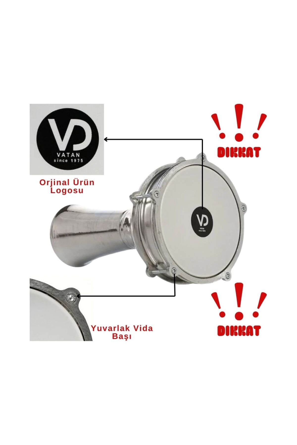 VD Vatan Oosterse professionele solo darbuka met de hand gehamerd