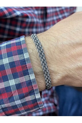 KAZZAZE Kazaziye Ikili Sepet Örgü Gümüş Bileklik Bıl2003