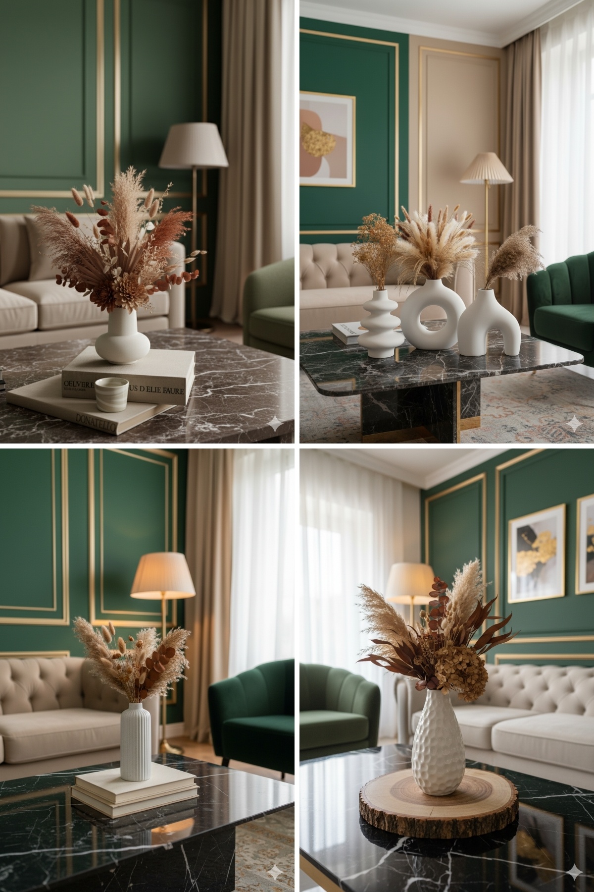 4-Piece Set Handmade Gypsum Objects - There May Be Air Bubbles and Minor Roughness