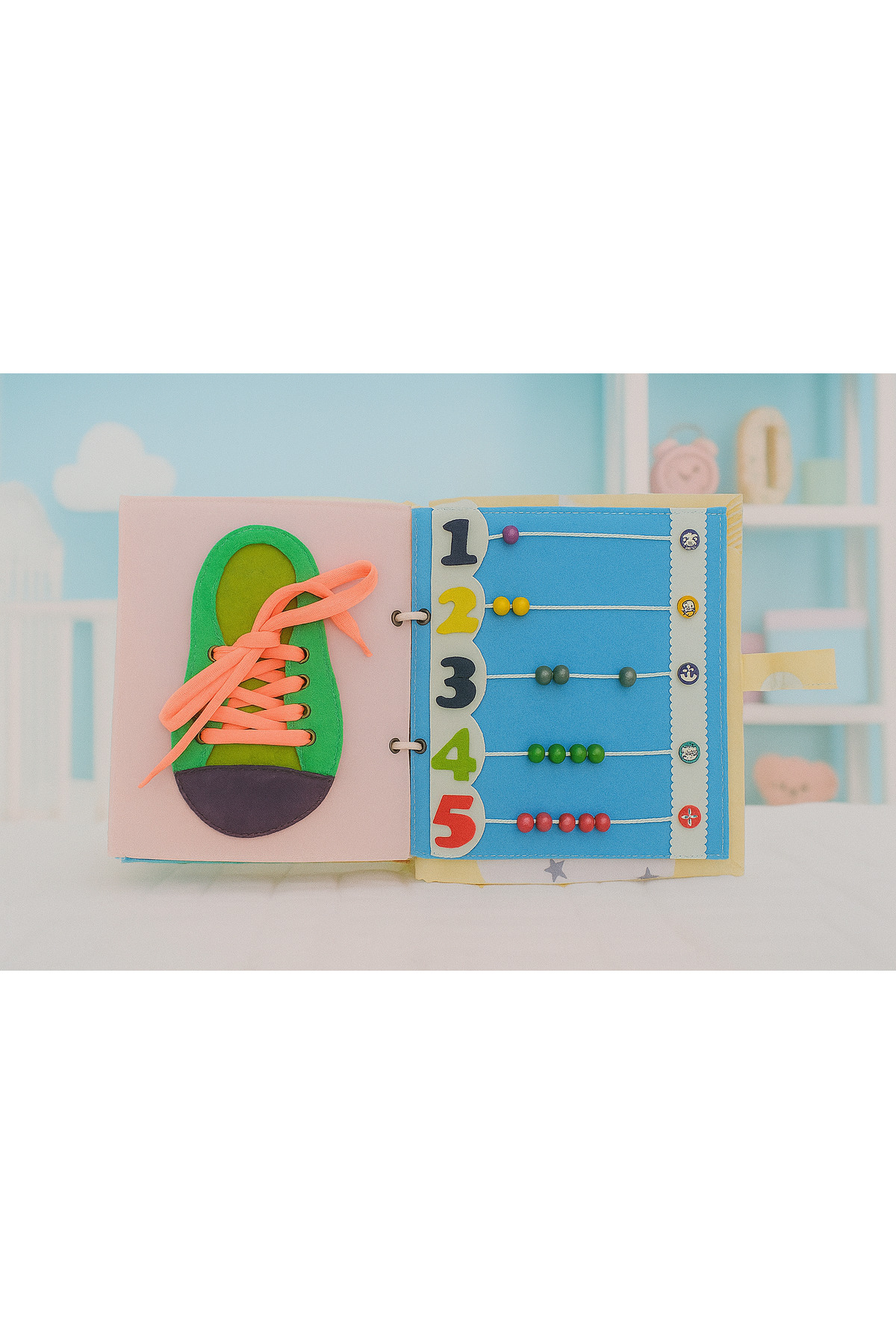 Dinootoys Montessori Eğitici Aktivite Keçe Kitap 10 Sayfa fotoğrafı 7 (önizleme)