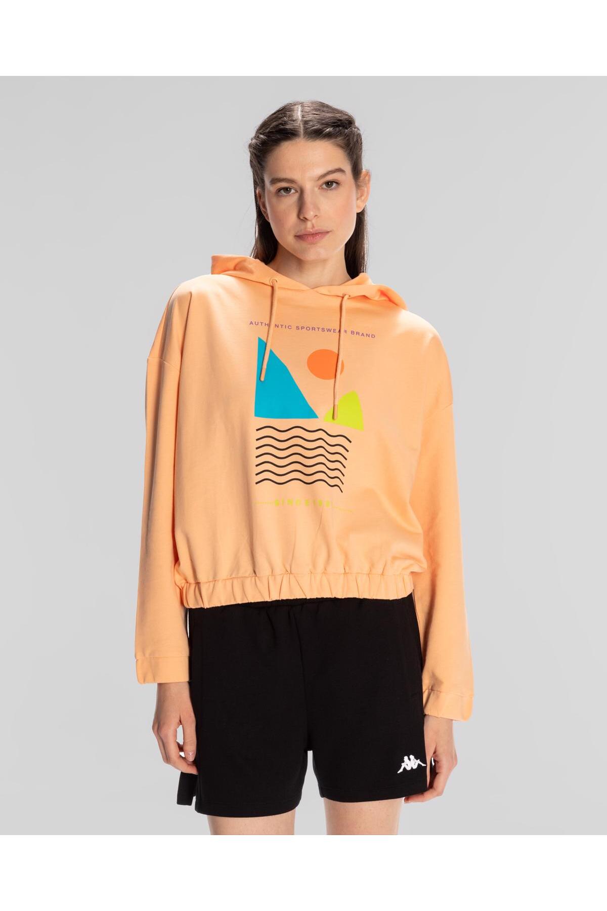 Kappa Sport Viola Hoodie Kadın Turkuaz Regular Fit Hoodie