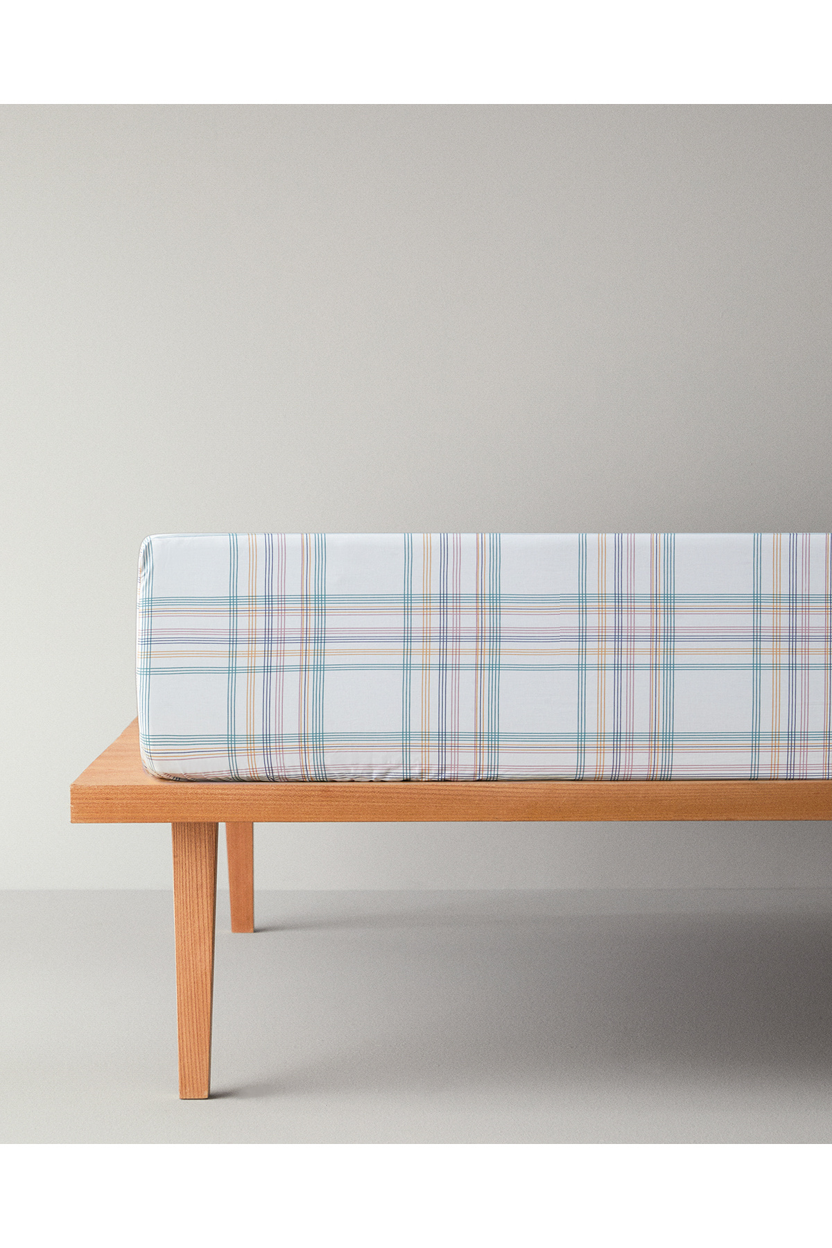 English Home Spektrum Line Pamuklu Tek Kişilik Lastikli Çarşaf 100x200 cm Yeşil-Mavi