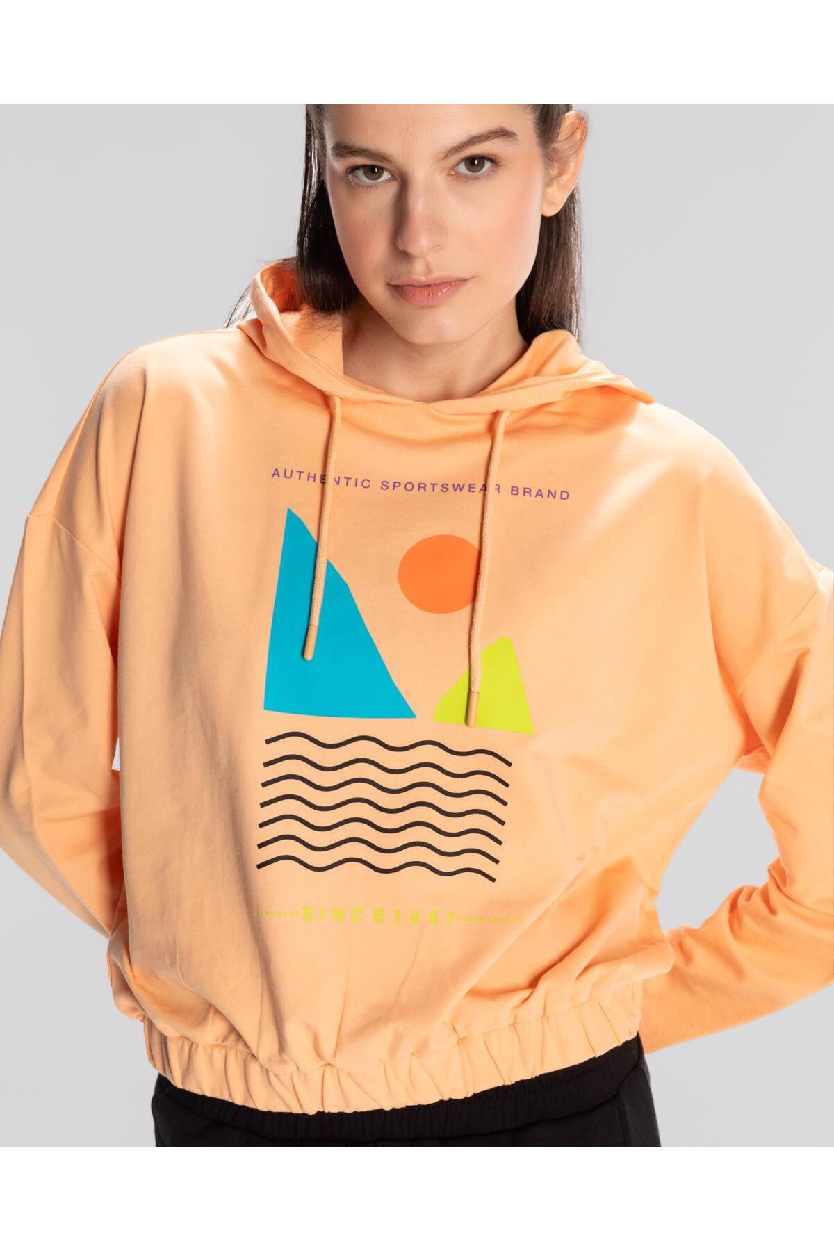 Kappa Sport Viola Hoodie Kadın Turkuaz Regular Fit Hoodie görsel 3