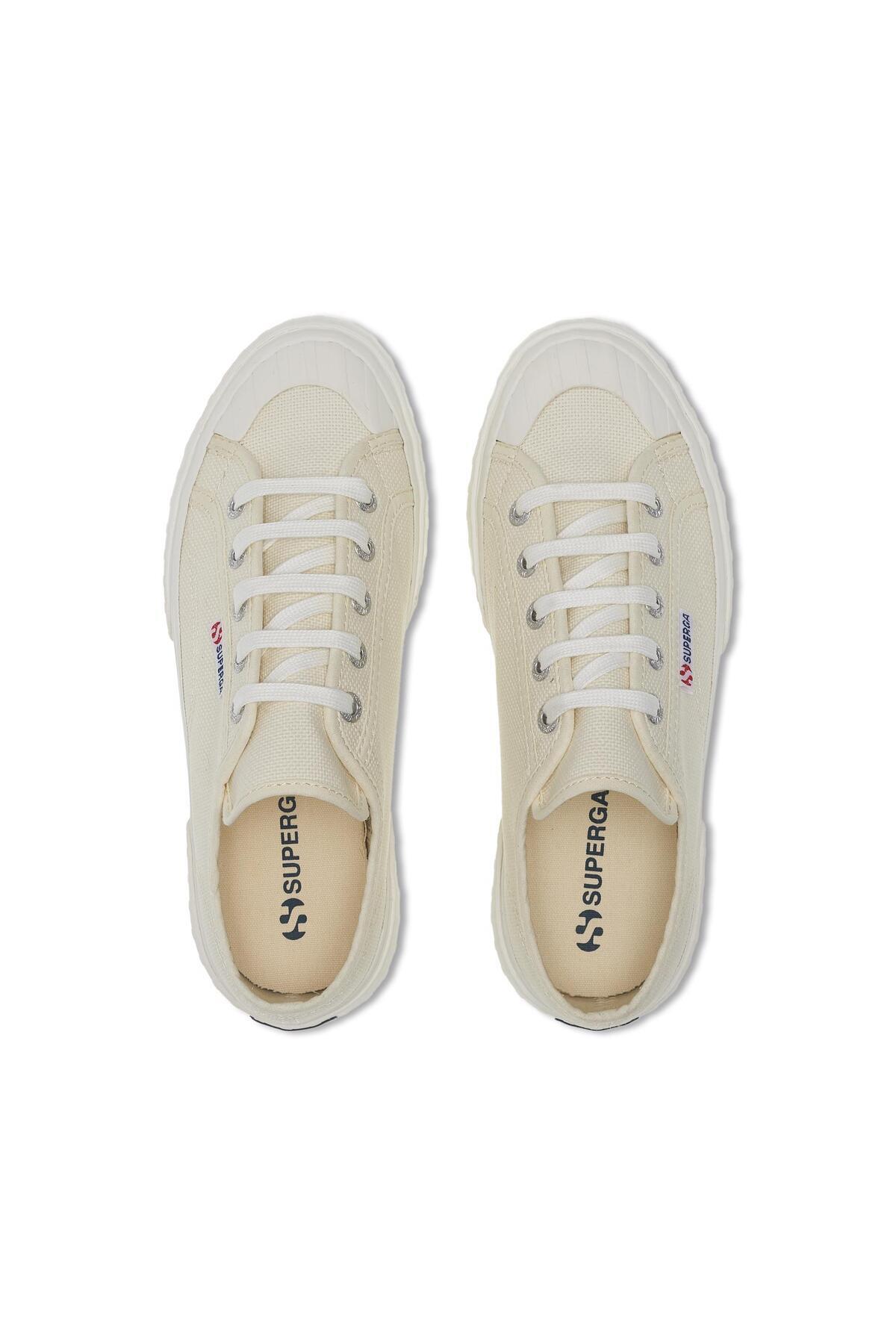 Superga  2630 Stripe Unisex Bej Bileksiz Sneaker - Görsel 4