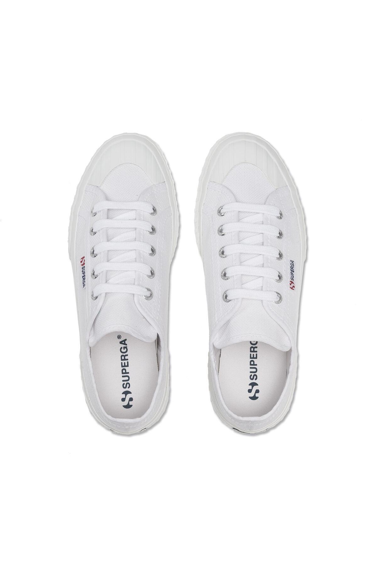 Superga  2630 Stripe Unisex Beyaz Bileksiz Sneaker - Görsel 4