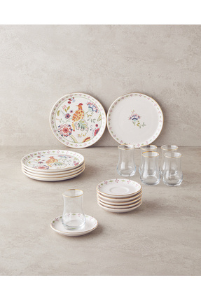 English Home Angelo Seramik Pasta Seti 18 Parça 6 Kişilik Renkli