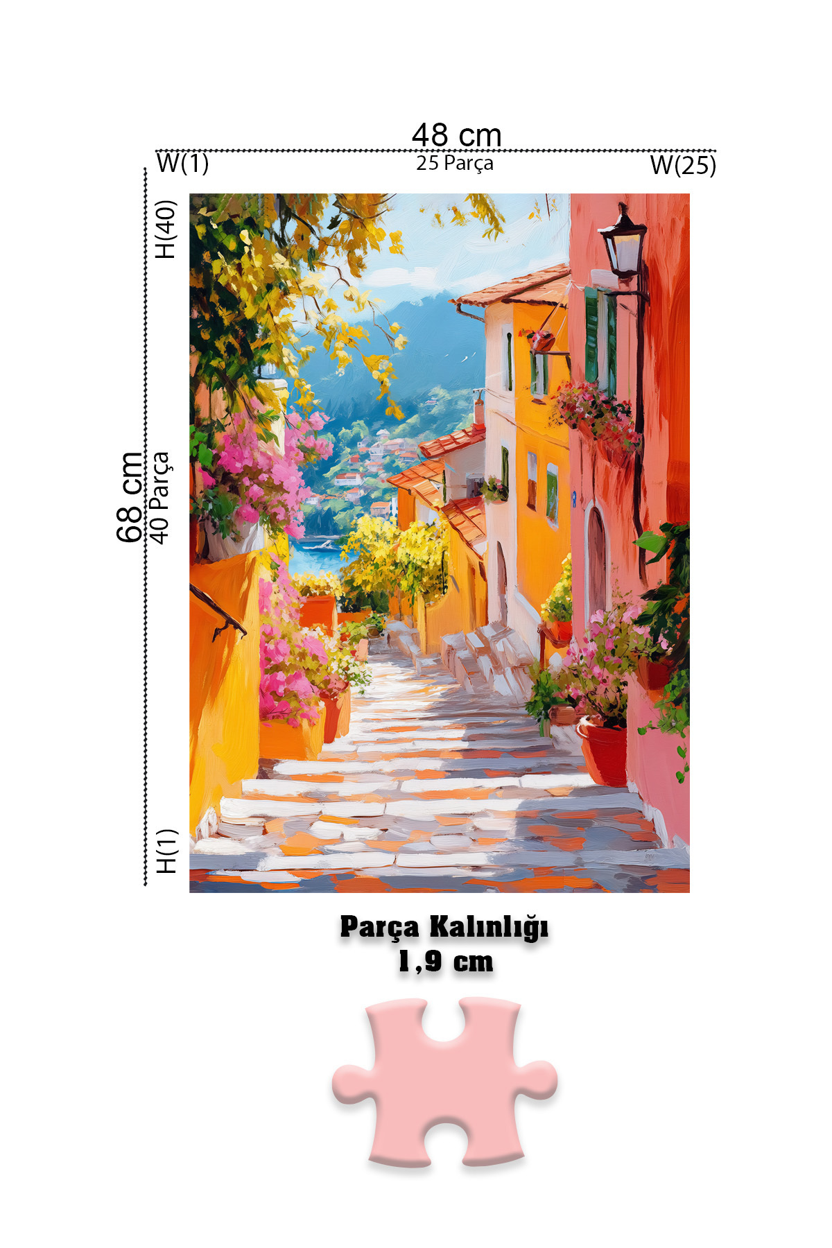 Neverland 1000 Parça Puzzle - Mediterranean Stairs (AKDENİZ