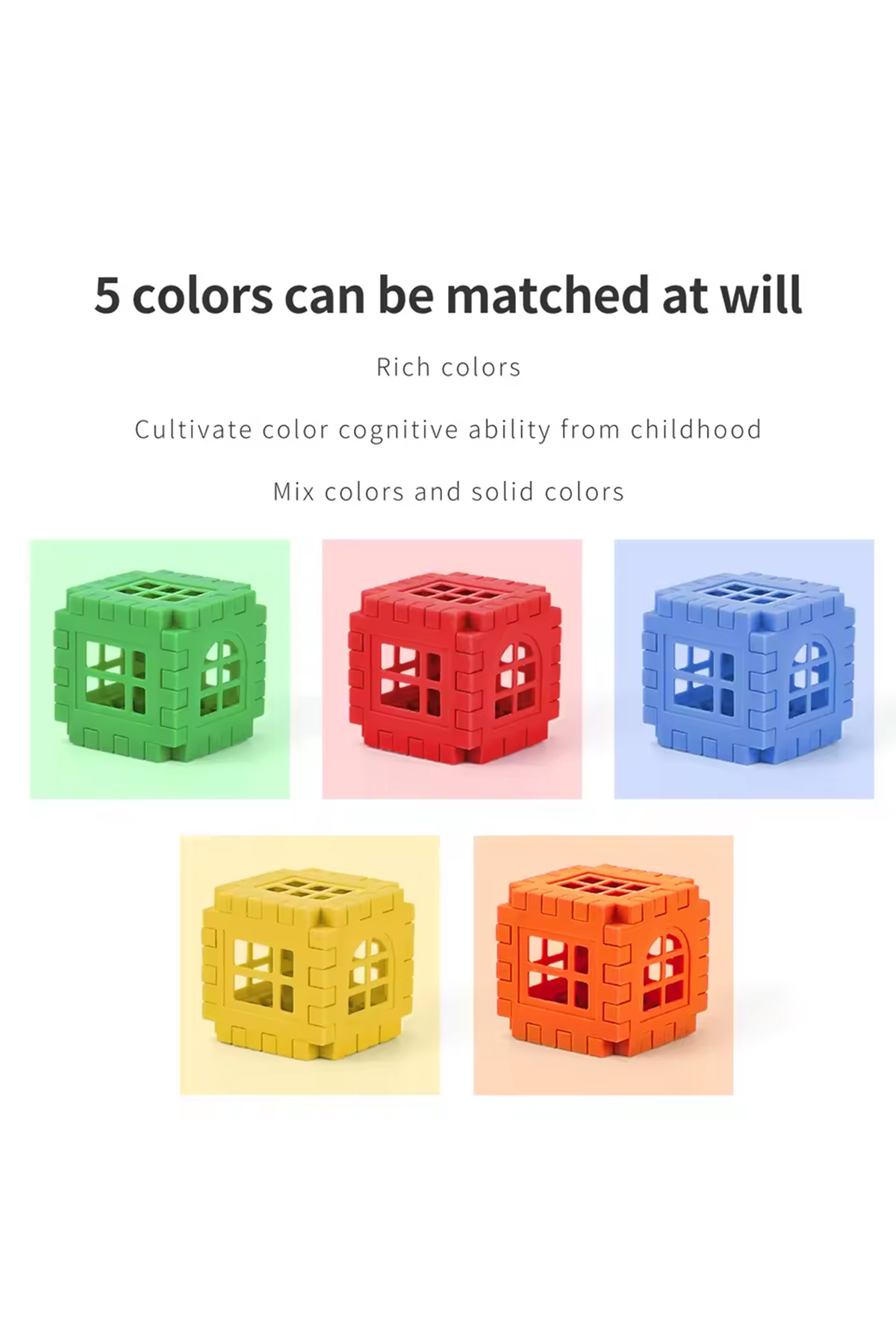 ۷۲ تکه خانه سازی کودکان، بلوک‌های ساختمانی، اسباب‌بازی‌های مونتاژ، پازل، بلوک‌های با قطعات بزرگ، وال