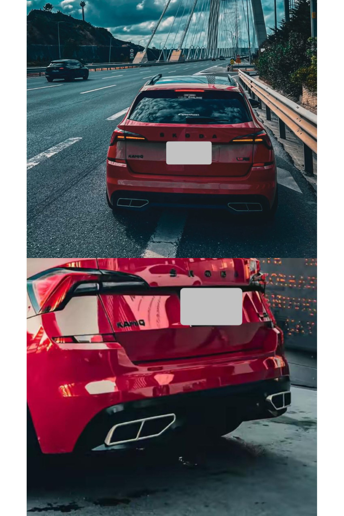 GUNTURKCAR Skoda Kamiq 2019-2023 ÇİFT ÇIKIŞ difüzör görünüm