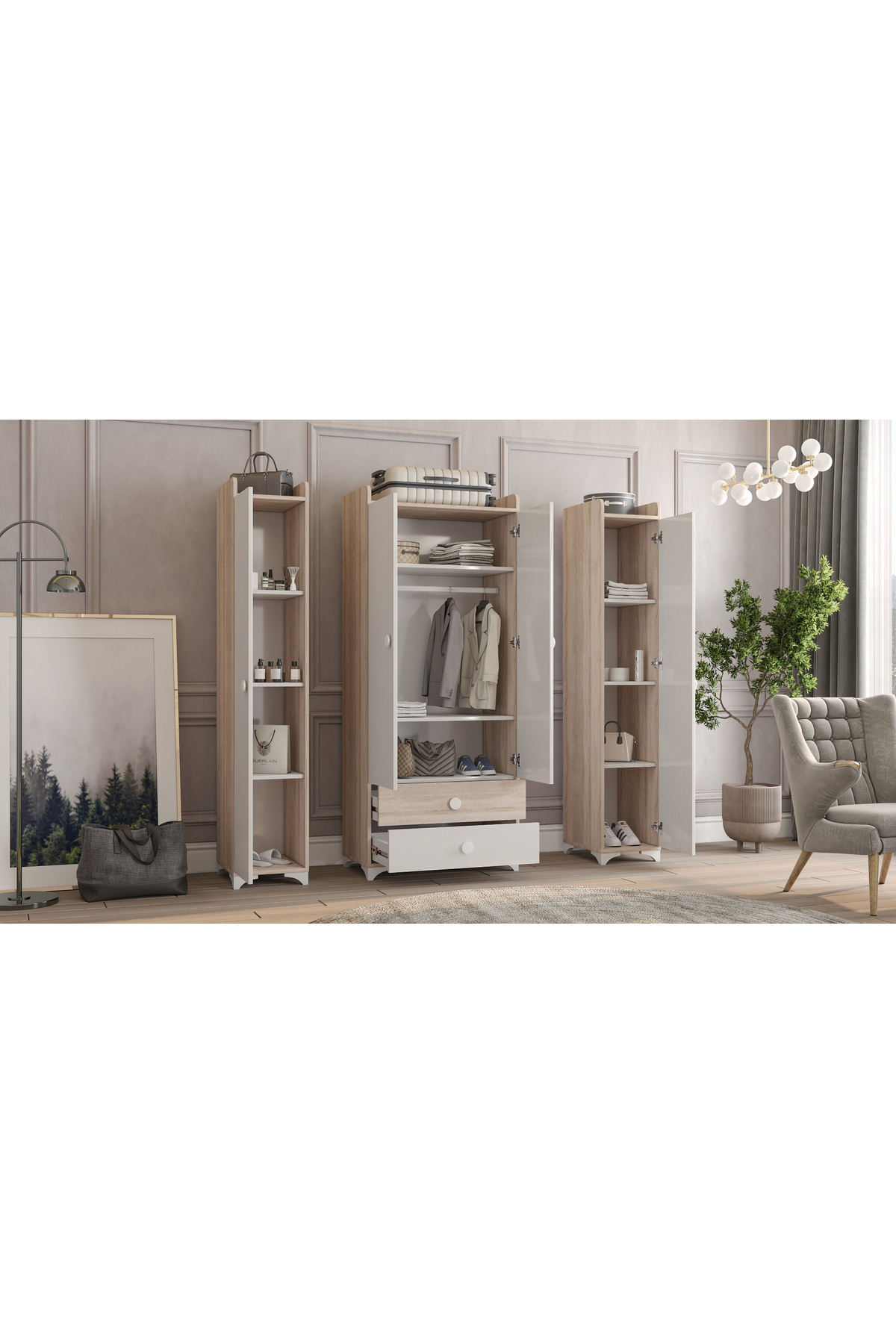PATİKO SWİNG BDLP 050 4 KAPILI DOLAP SONOMO fotoğrafı 2 (önizleme)