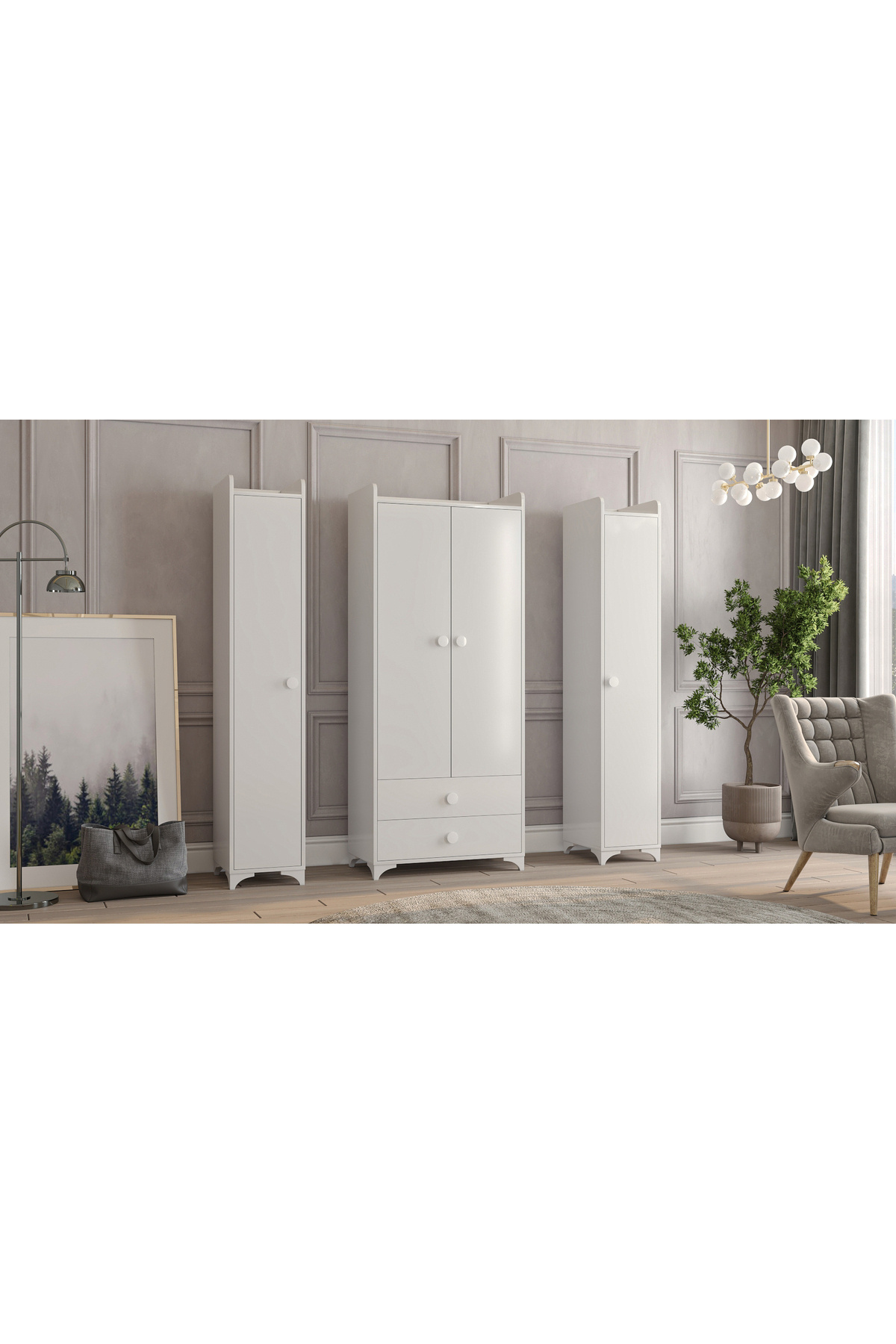 PATİKO SWİNG BDLP 050 4 KAPILI DOLAP BEYAZ fotoğrafı 3 (önizleme)