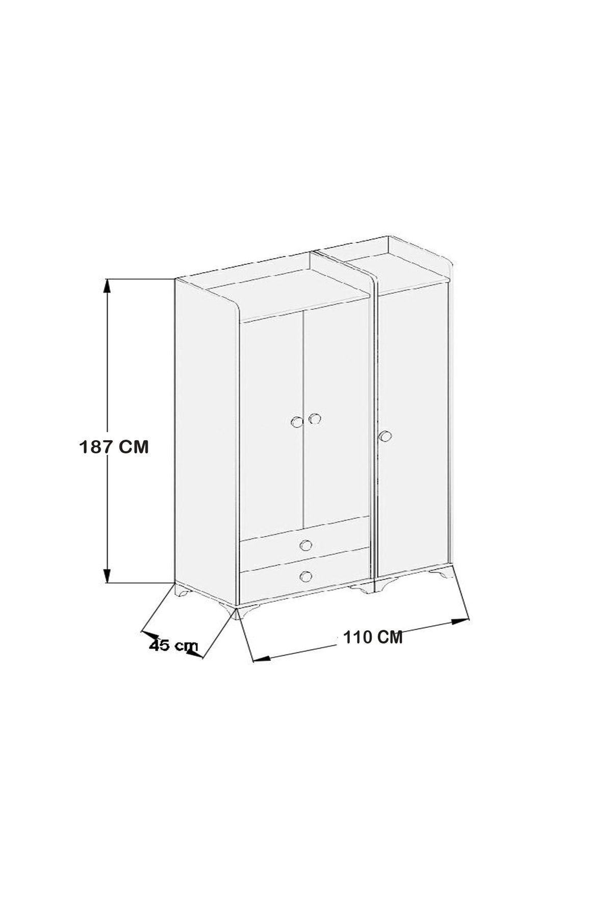 Patiko Furniture Bdlp 049 3 Kapılı Dolap fotoğrafı 4 (önizleme)