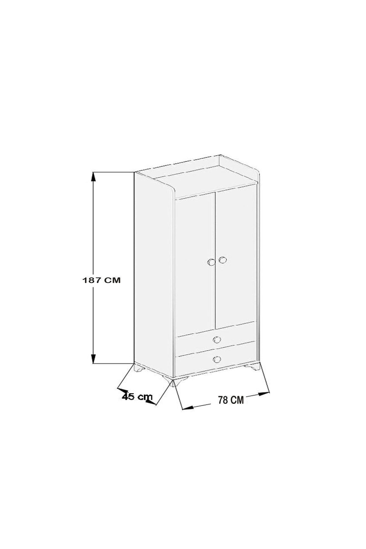 Patiko Furniture Patiko Bdlp 048 2 Kapılı Dolap fotoğrafı 2 (önizleme)