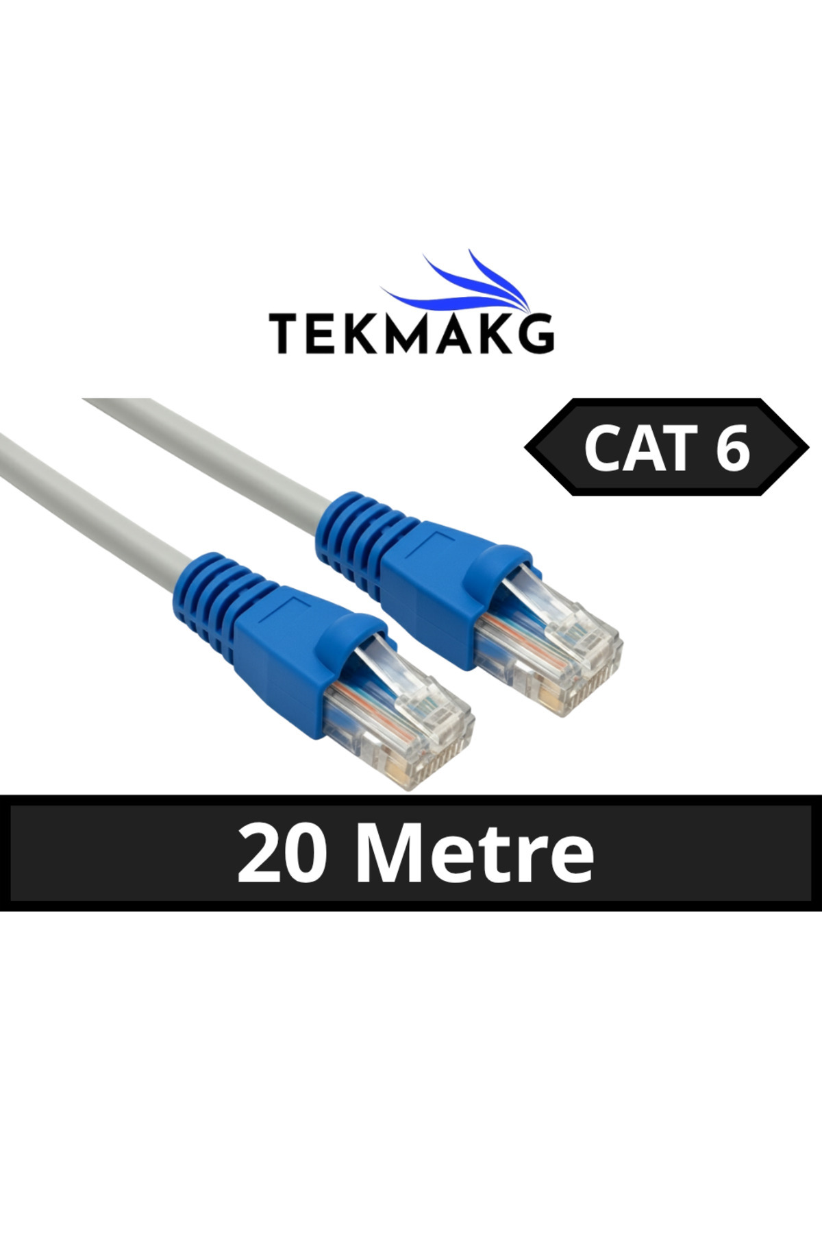 Cat 6 Yüksek Kalite Ethernet Kablosu - 20 METRE - 5 Yıl Garanti