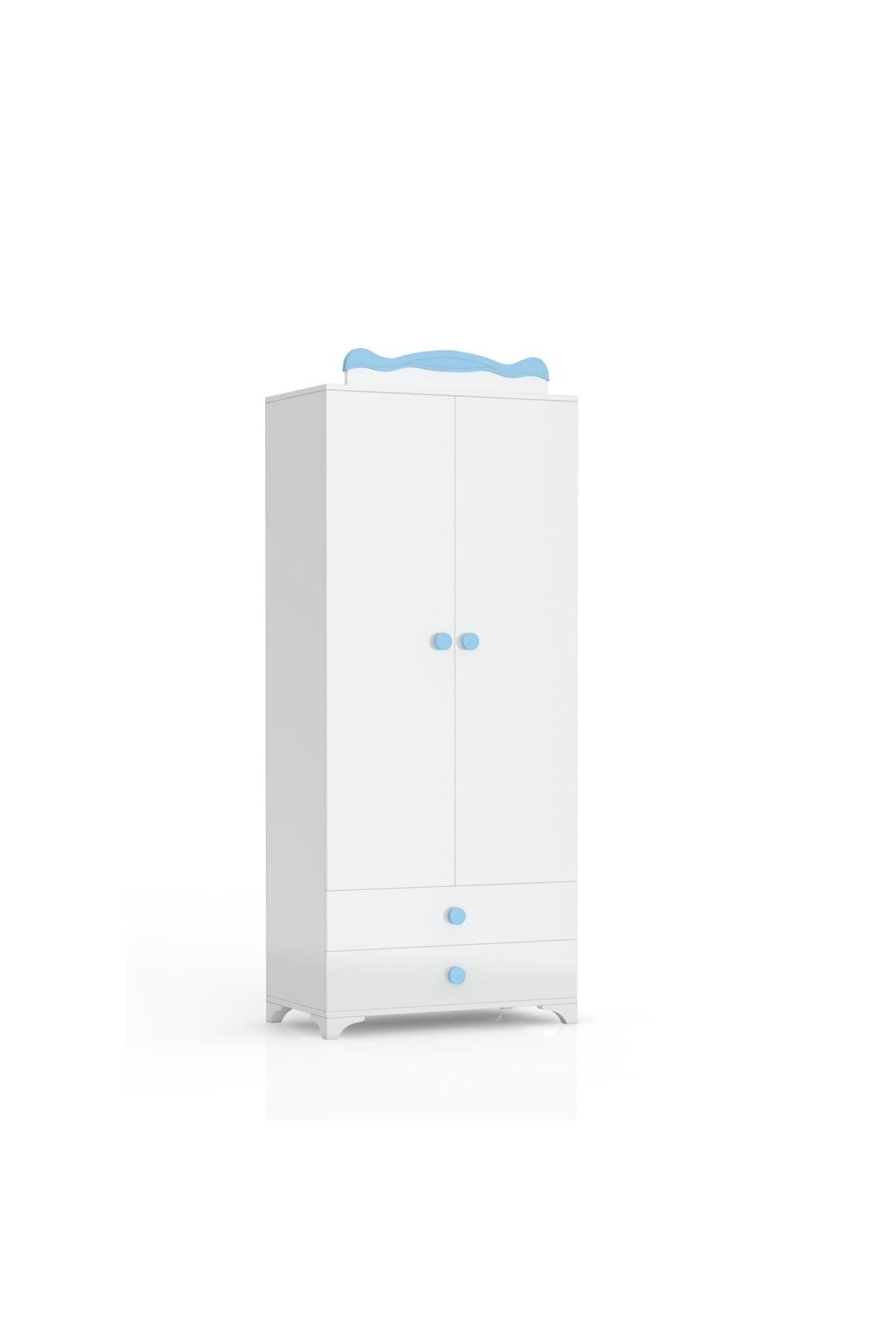 Patiko Furniture Patiko Sahra 058 2 Kapılı Dolap Mavi fotoğrafı 2 (önizleme)