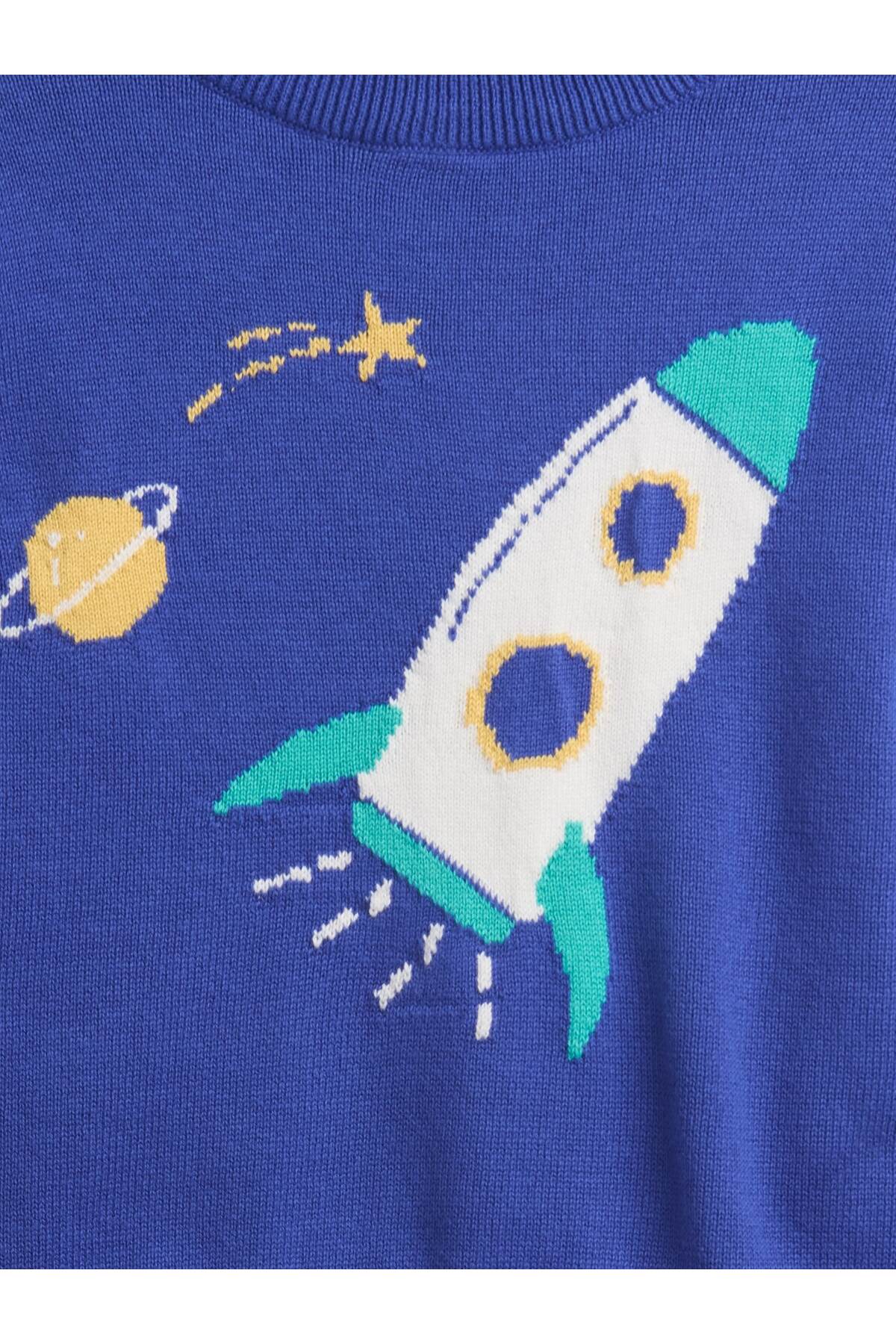 GAP Erkek Bebek Mavi Intarsia Kazak fotoğrafı 2 (önizleme)