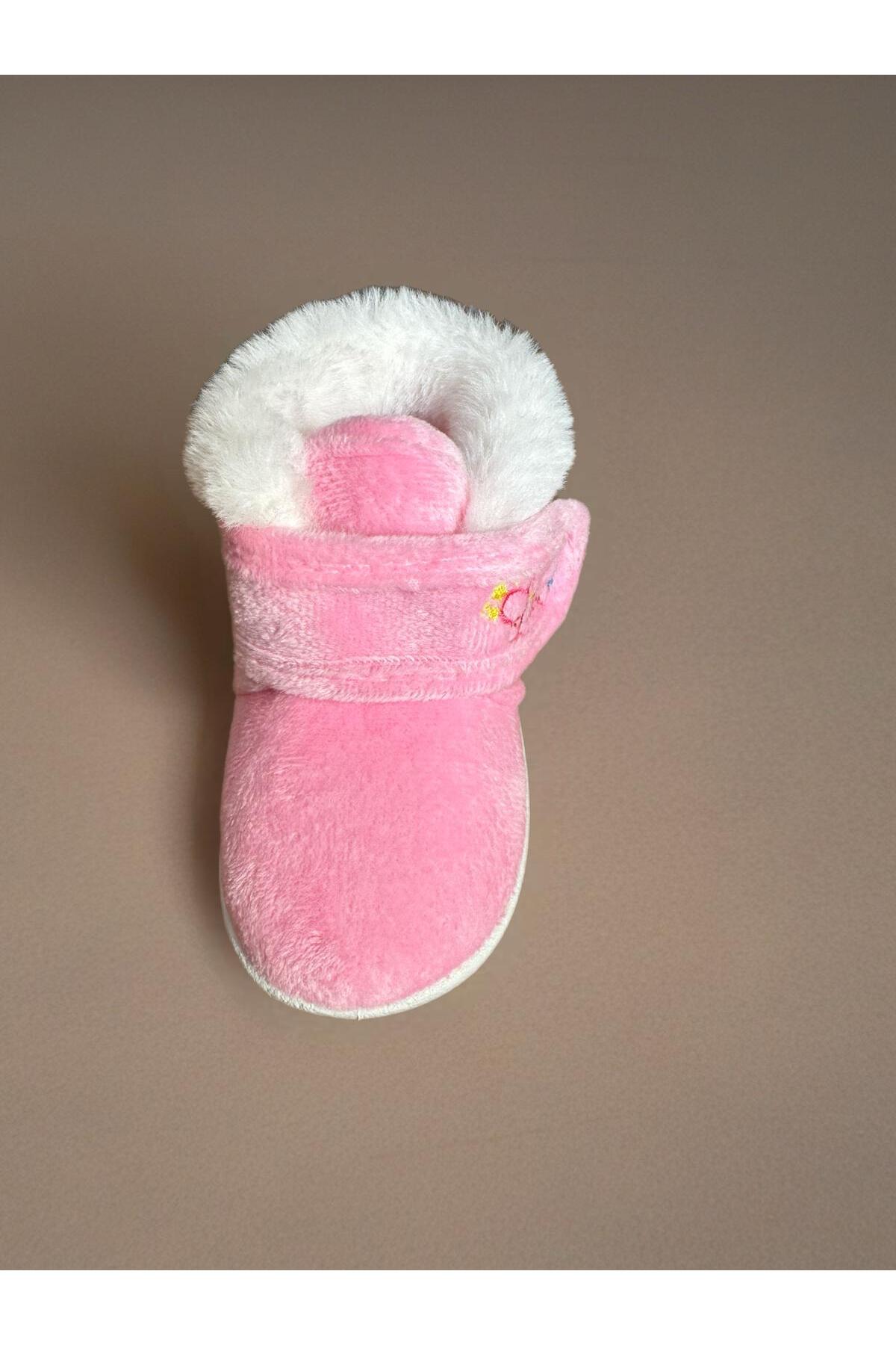 GEZER Pembe içi Kürklü Yumuşacık Kışlık Ev Pandufu görsel 4
