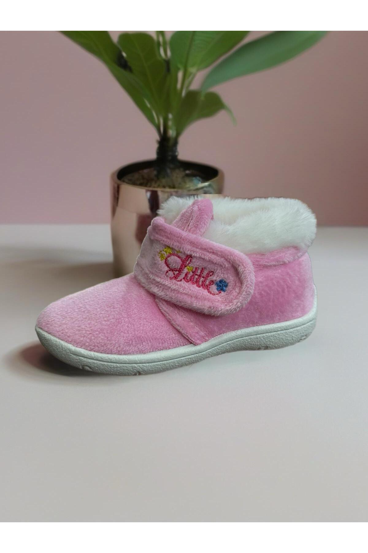 GEZER Pembe içi Kürklü Yumuşacık Kışlık Ev Pandufu görsel 2