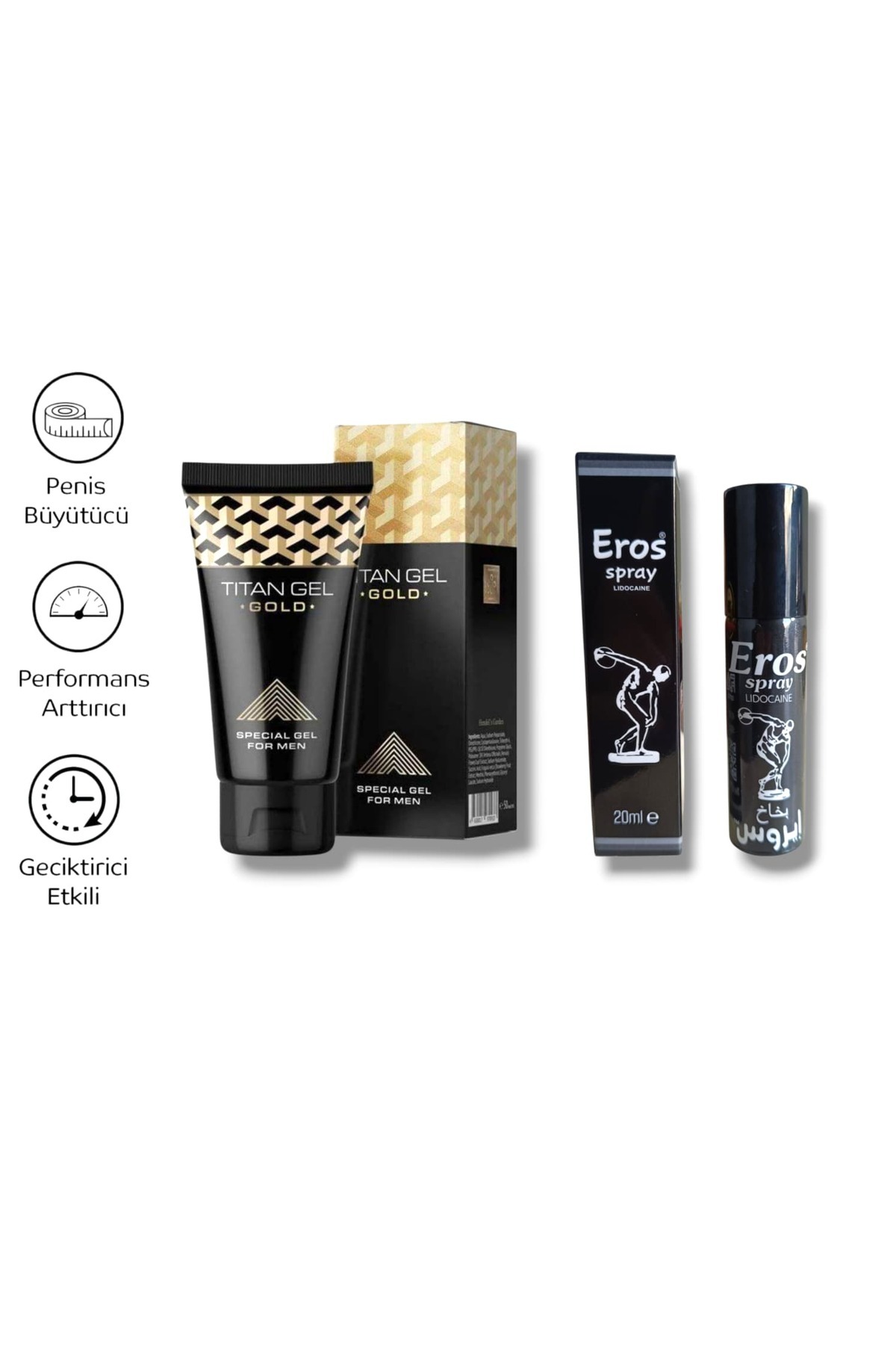 red cream Titan Gold erkeklere Özel geliştirici krem 50 ml - Eros Uzun Süre Etkili Bakım Spreyi