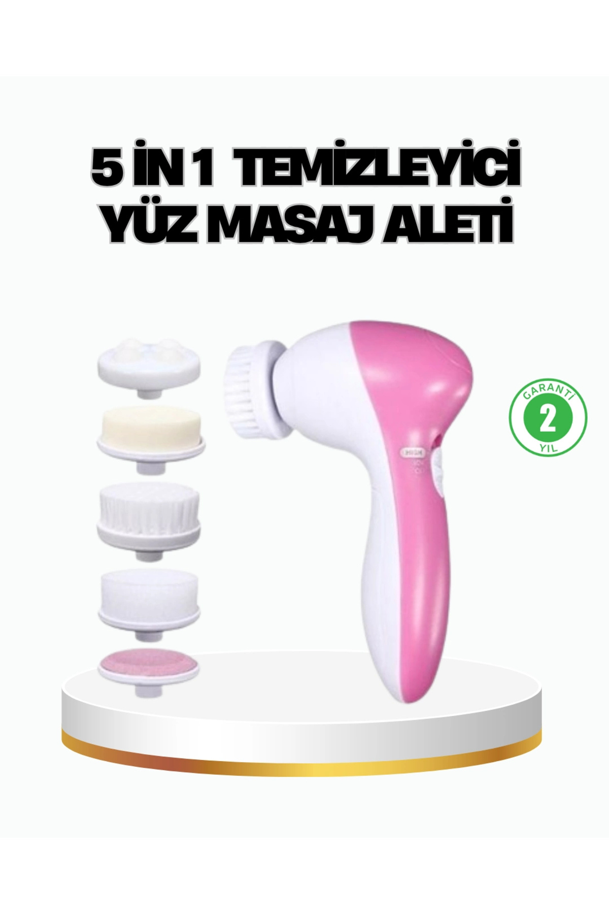 shopwave 5’i 1 Arada Yüz Temizleme Cihazı – Masaj, Fırça, Peeling ve Krem Uygulama Aparatlı