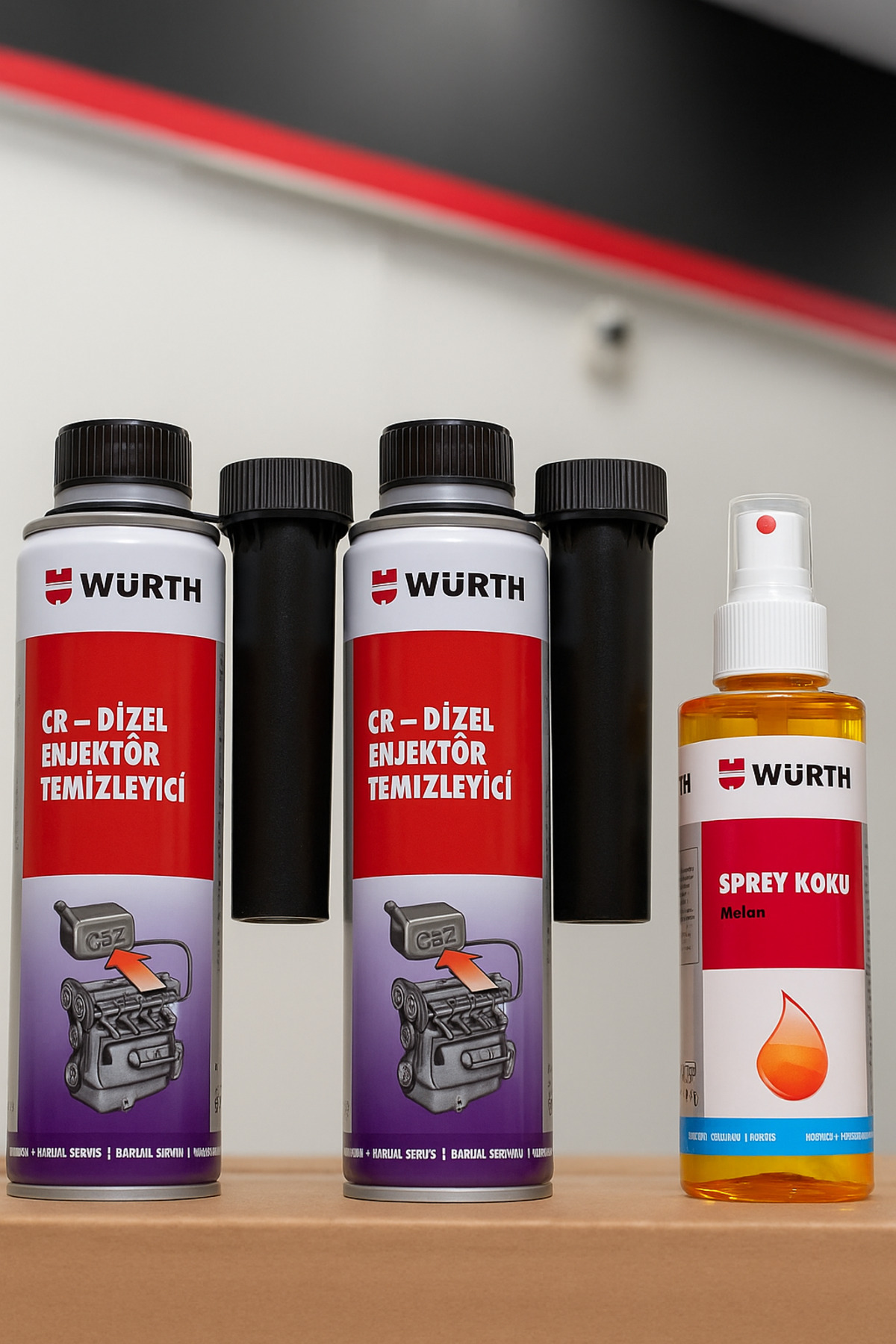 Würth Dizel Enjektör Temizleyici Yakıt Katkısı 300 ML 2 Adet Ve 150 ML Oto Sprey Koku