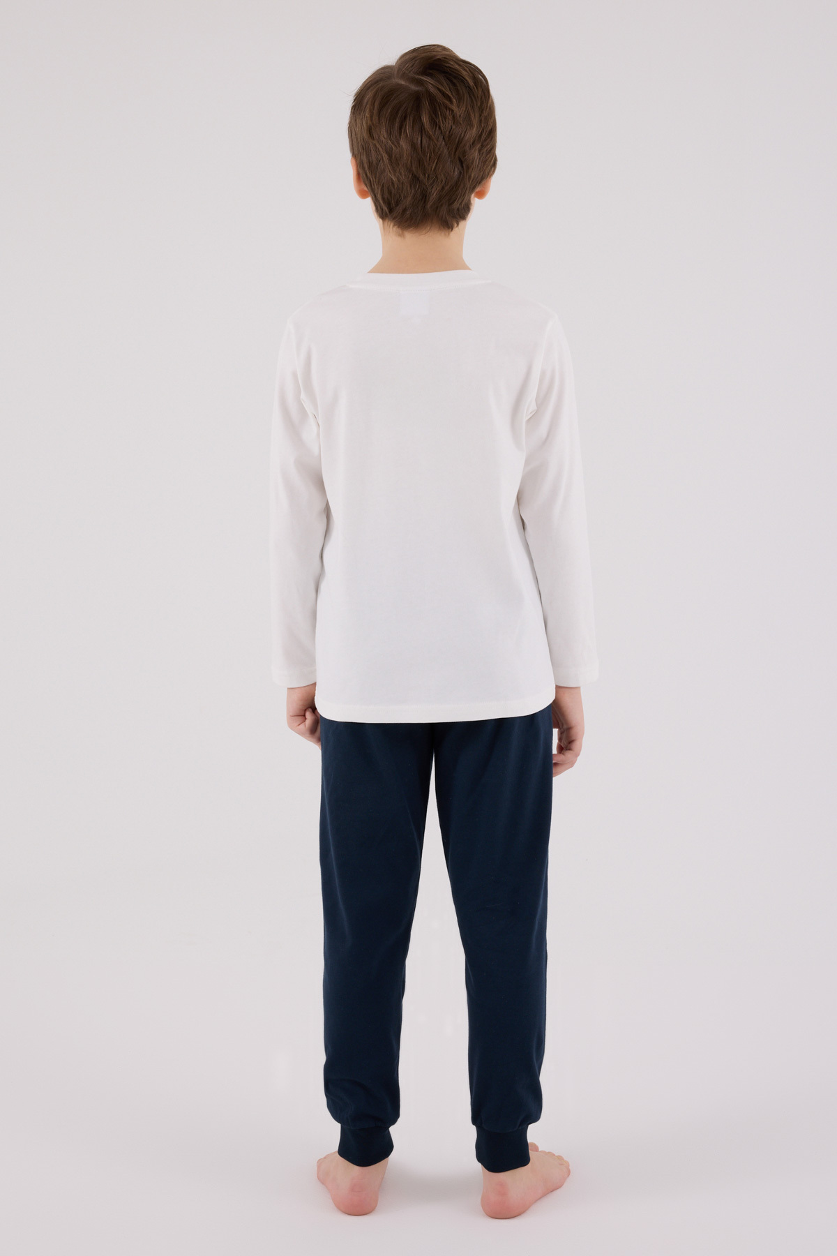 U.S. Polo Assn. Çocuk %100 Pamuk Alt Üst Lastikli Paça Pijama Takımı 2526-HJ.E/G fotoğrafı 3 (önizleme)