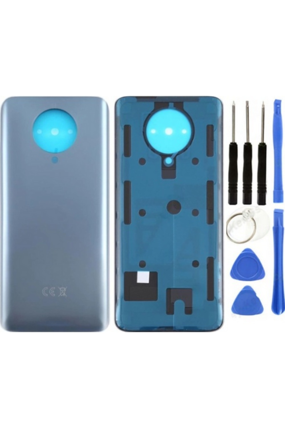 instatech Xiaomi Poco Pocophone F2 Pro Uyumlu Arka Pil Kapağı Siyah + Tamir Seti Çok Renkli