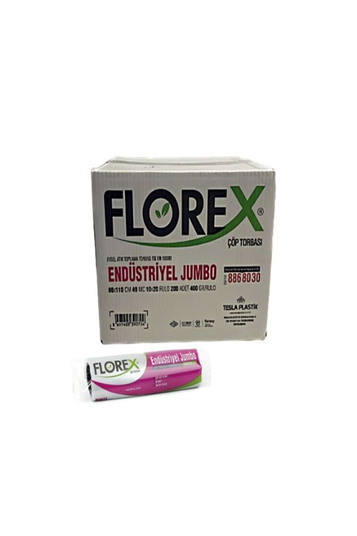 Florex 80*110 JUMBO BOY 400 GR ÇÖP POŞETİ 20 RULO 10 ADETLİ