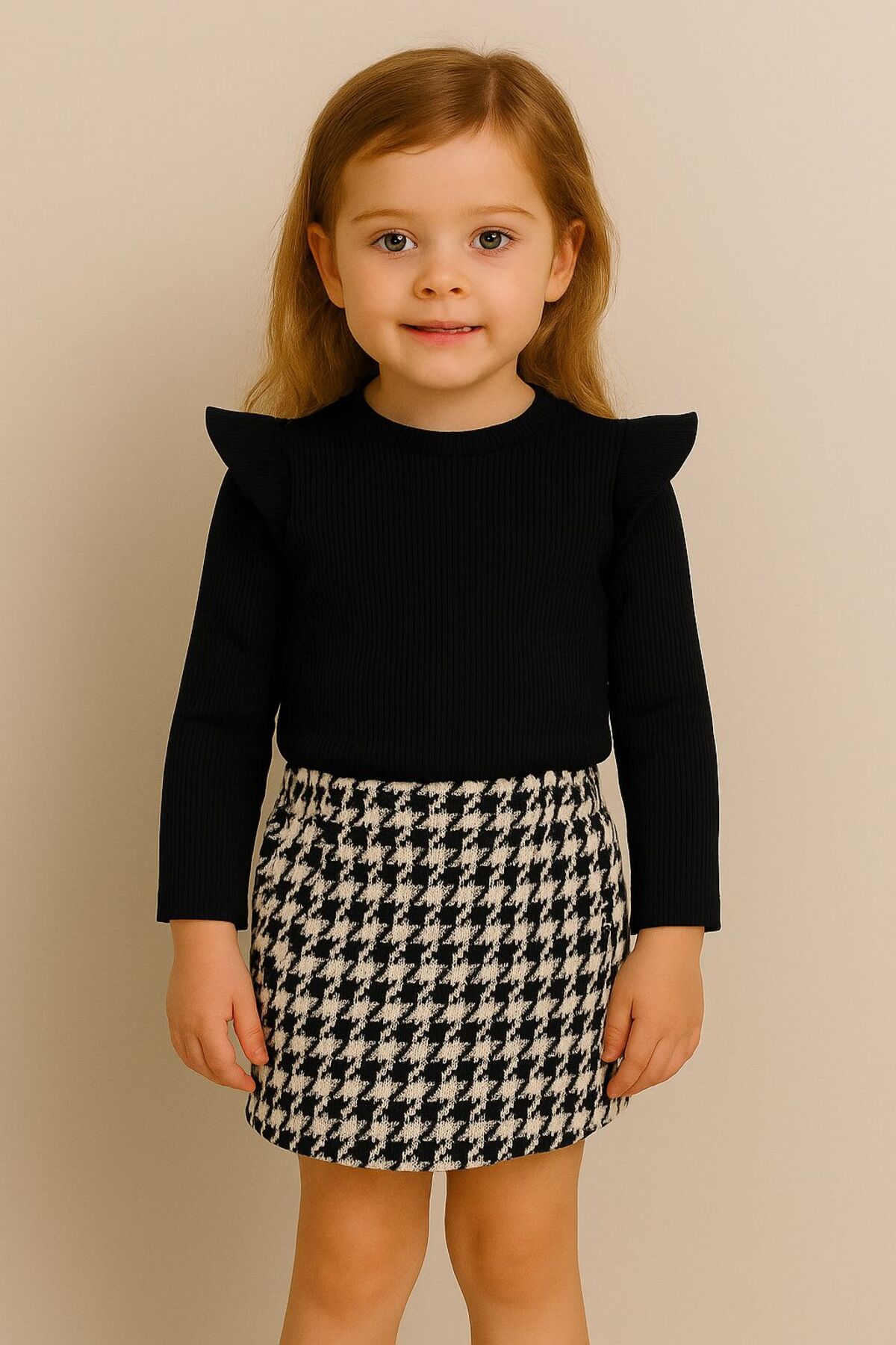 UESKİDS BEBEK SİYAH KAZAYAĞI ETEK VE BLUZ TAKIM fotoğrafı 2 (önizleme)