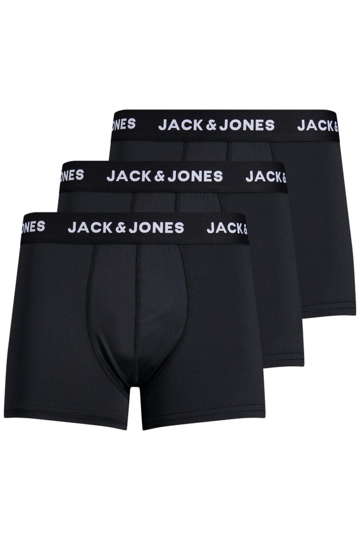 شورت بوکس مردانه جک جونز مشکی میکروفایبر 3 عددی کد 12182421 جک اند جونز باکسر Jack & Jones