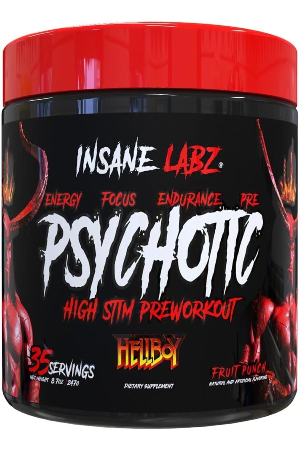insane labz Hellboy Psychotic PreWorkout Nitric Oxide Boosts Focus Energy 35 Servis
