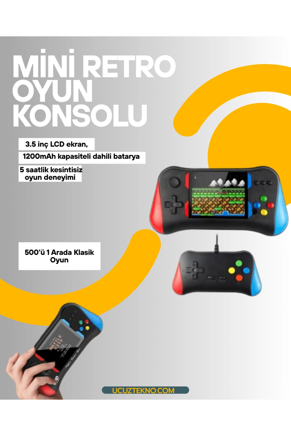 shopwave Şarjlı Taşınabilir Oyun Konsolu – X7M Retro Game Box
