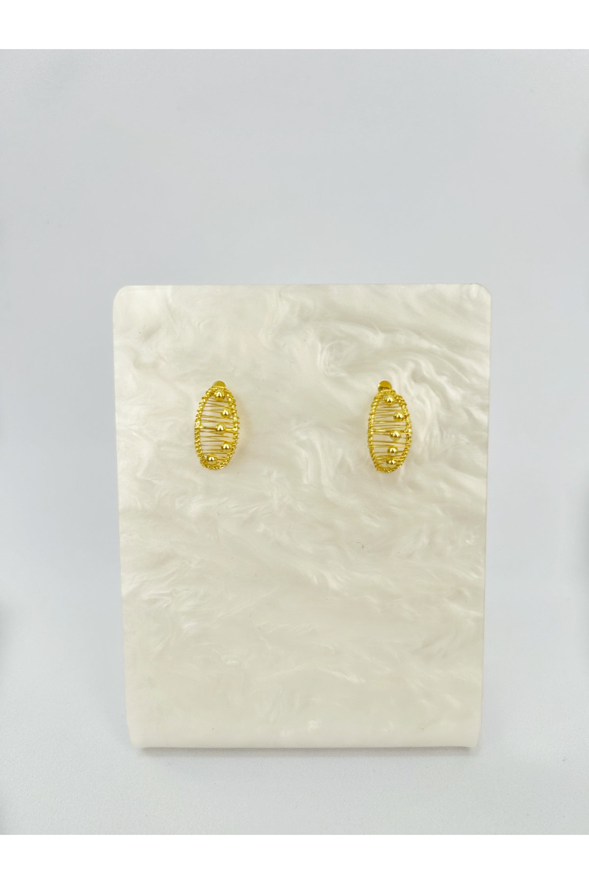Zarif Desenli Gümüş Küpe - 1