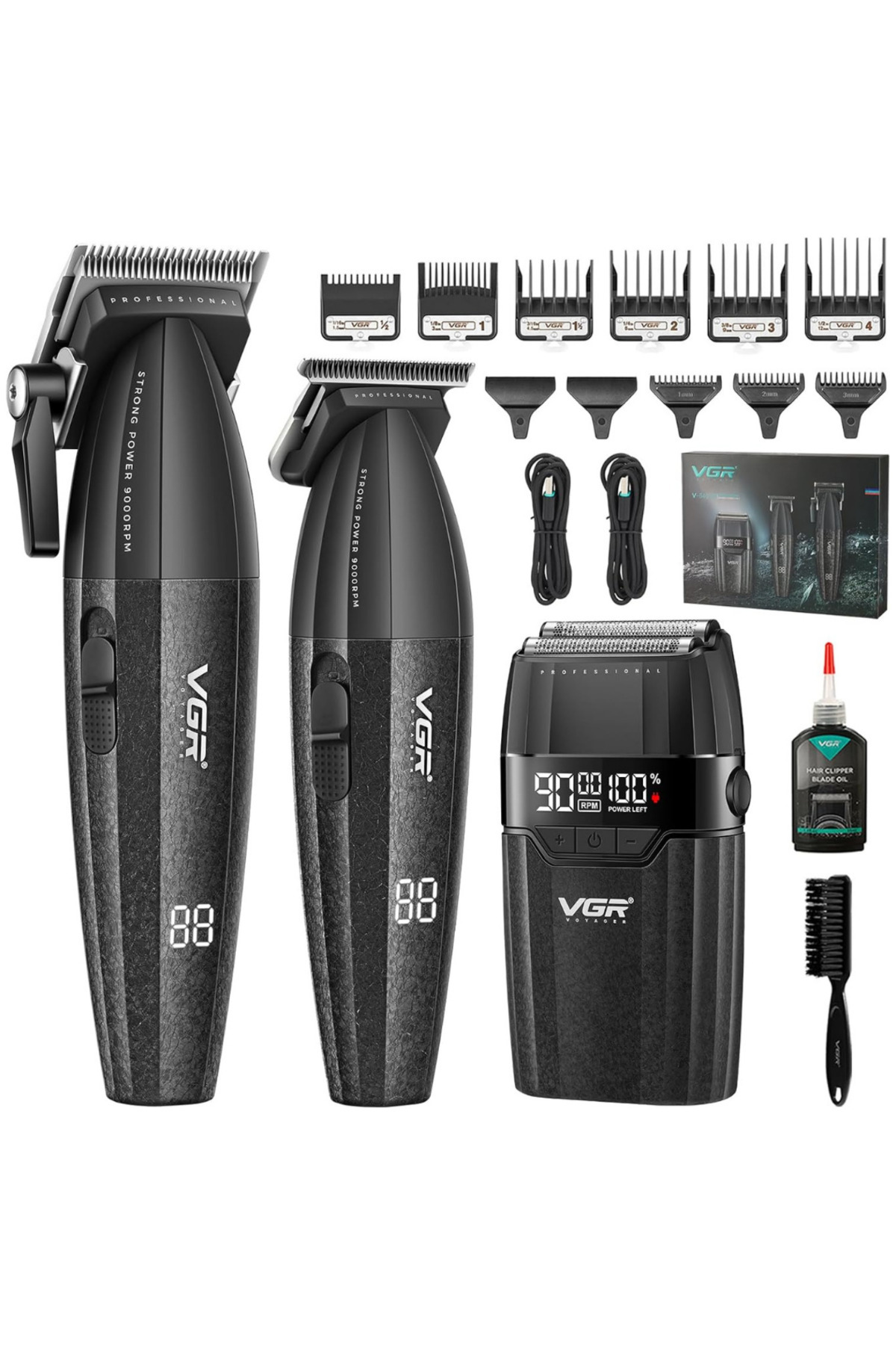 VGR v-6740S3 Profesyonel Kablosuz Saç ve Sakal Kesme Makinesi – 3 in 1 Tıraş Seti