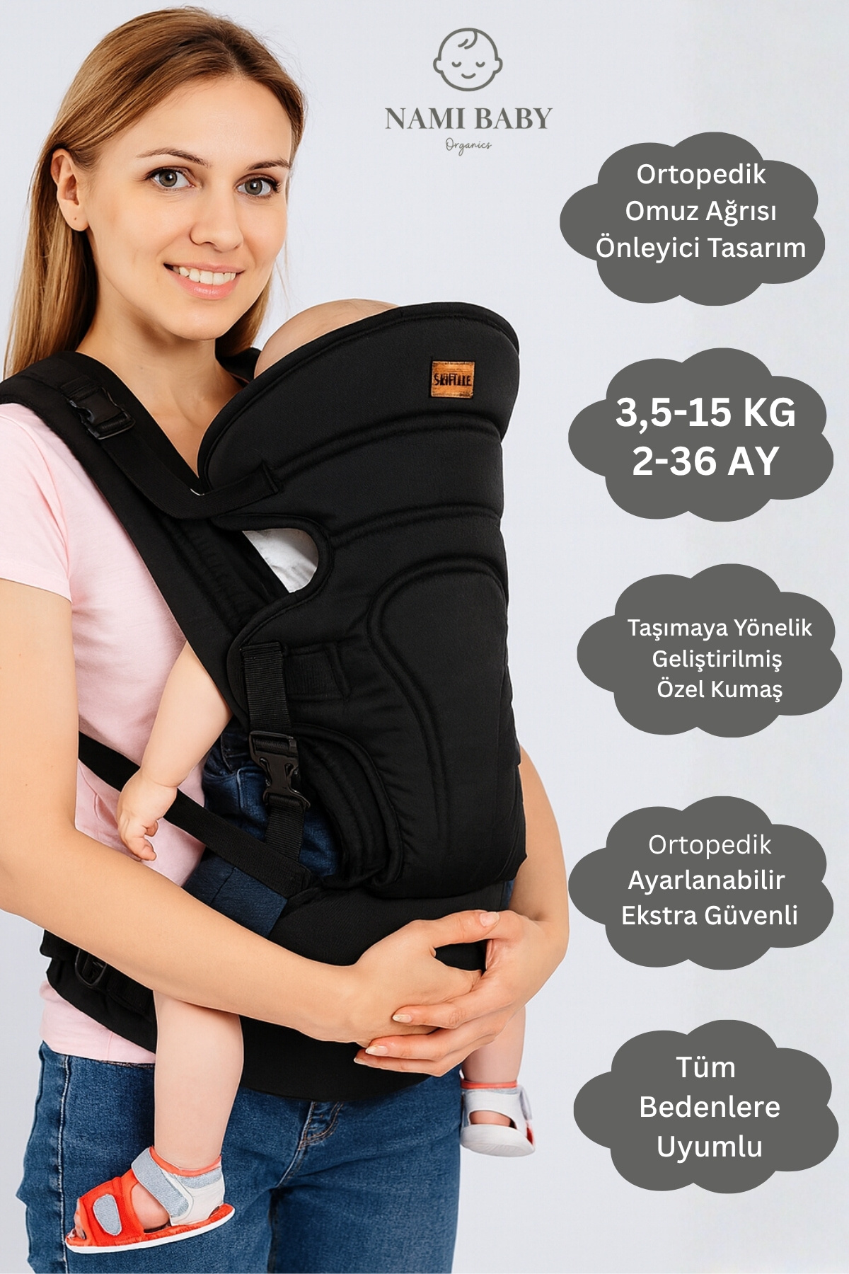 Nami Baby Organic Bebek Taşıma Kangurusu – Ortopedik Kanguru