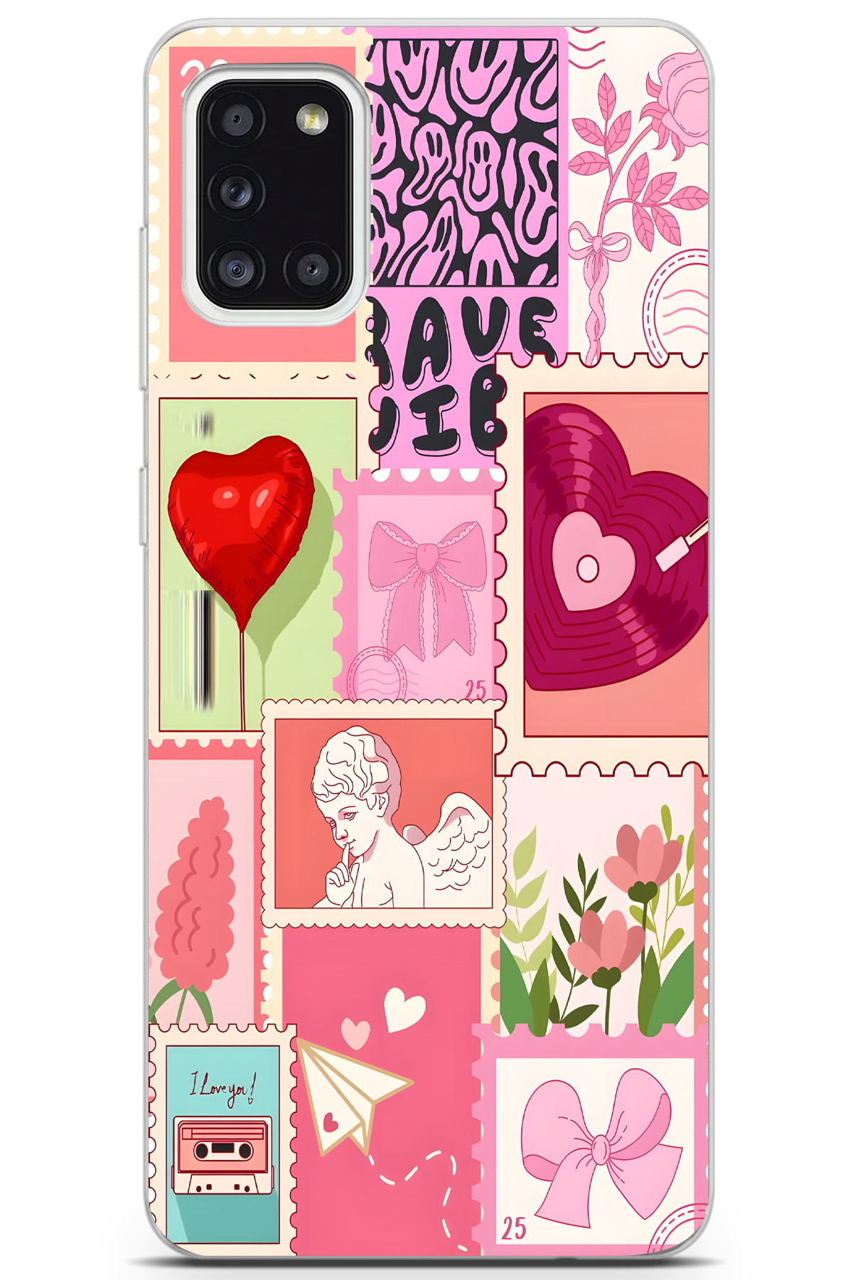 Samsung Galaxy A31 Compatible Printed Soft Silicone Transparent Phone Case